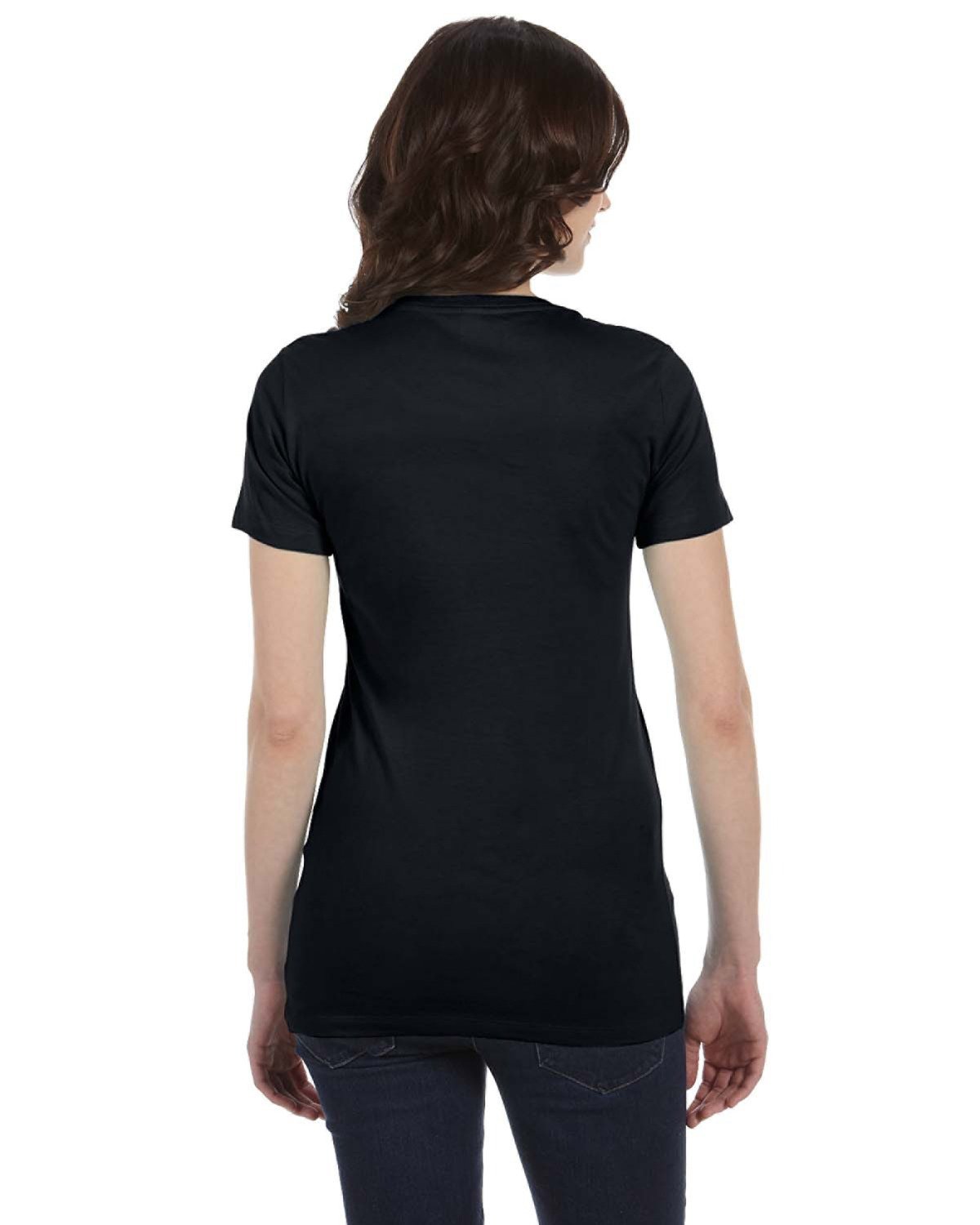 Bella + Canvas 6004 Women's Slim Fit V-Neck Short Sleeve T-Shirt - Soft Cotton Blend Tee for Casual Wear, Workout & Layering