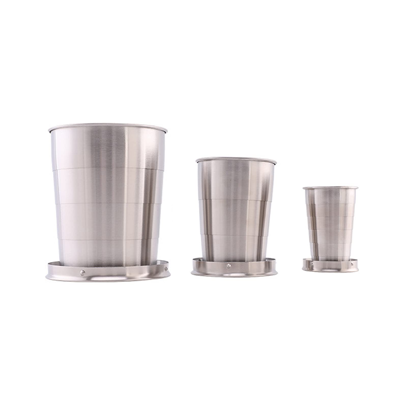 Collapsible Stainless Steel Travel Coffee Mug - 3 Pack Portable Telescopic Cup for Hot & Cold Drinks | Leak Proof Reusable Cup for Camping, Hiking, Office | Perfect Gift for Coffee Lovers & Travelers | Use for Morning Coffee, Gym, Road Trips & Outdoor Adventures