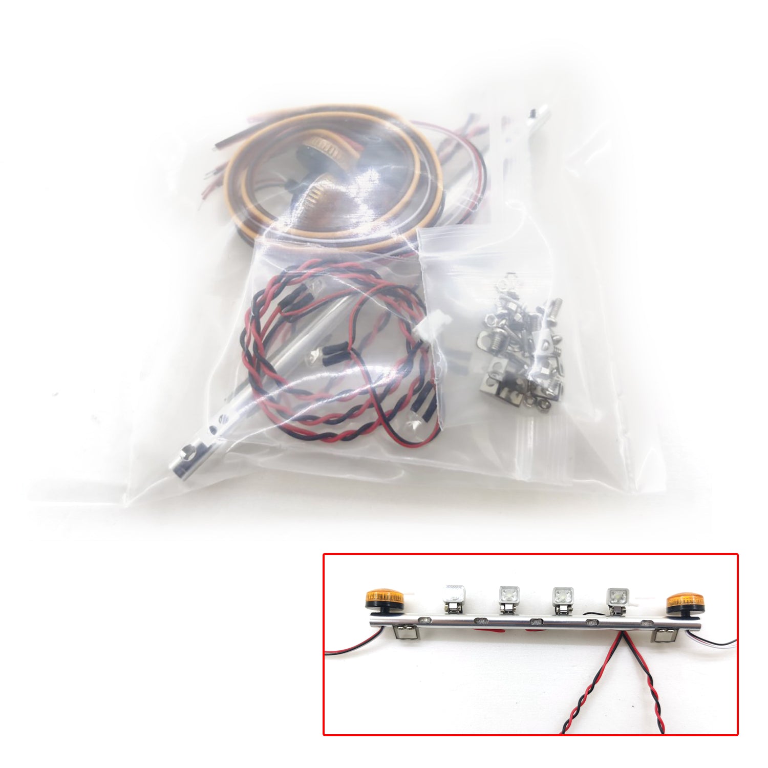 Degree Rotating LED CNC Roof Light with 4 Lighting Modes for 1/14 Scale RC Tractor Truck Models 56360 & 56362 - Perfect for LESU Truck Simulation and Nighttime RC Vehicle Operation