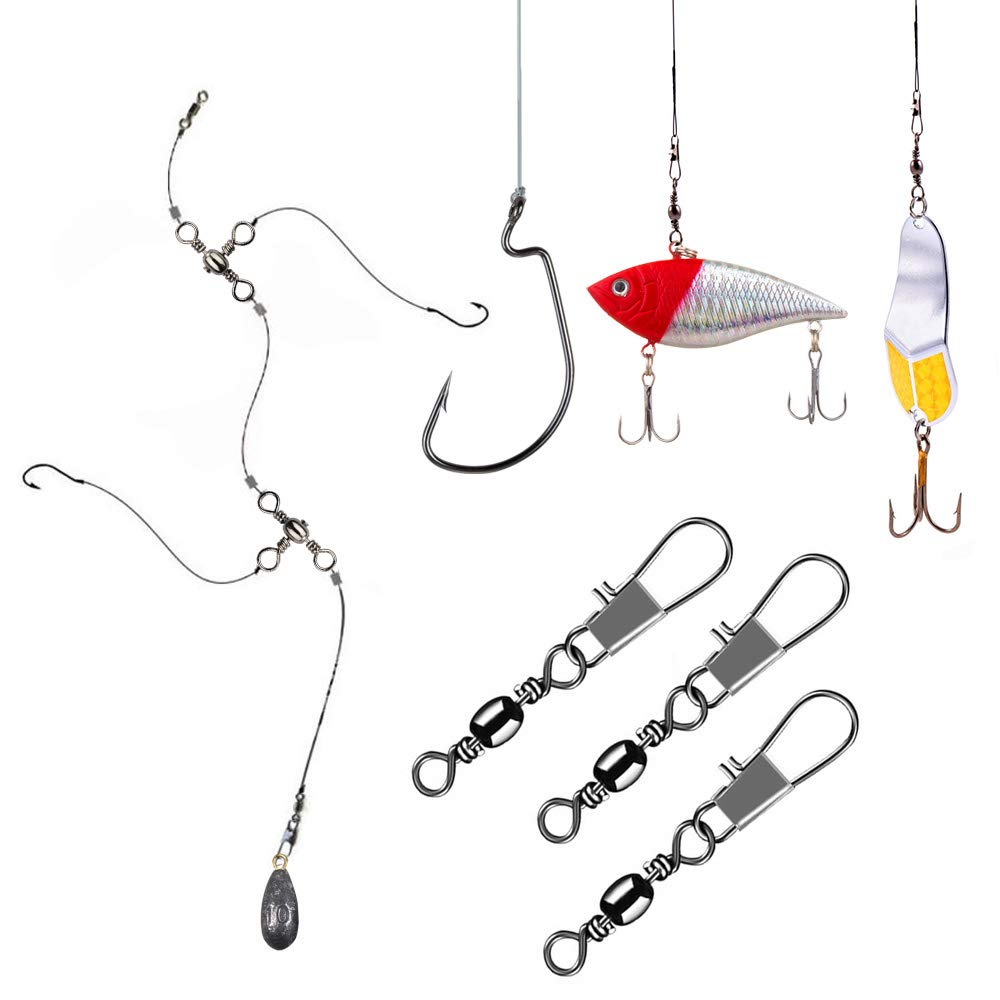 LIHAO 160-Piece Complete Fishing Tackle Kit with Hooks, Swivels & Accessories - Portable All-in-One Box for Freshwater & Saltwater Fishing