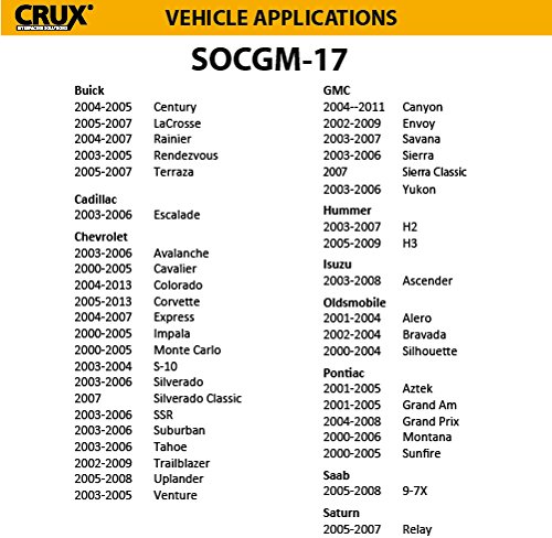 Crux SOCGM-17 GM Class II Head Unit Replacement Interface with Chime Retention - Black | Compatible with Select GM Vehicles | Perfect for Car Audio Upgrades & Factory Radio Replacements