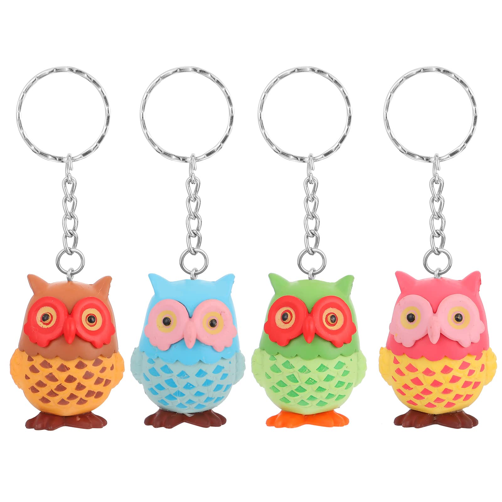 LIOOBO 4pcs Owl Keychain - Cute Cartoon Key Decor for Home & Gifts