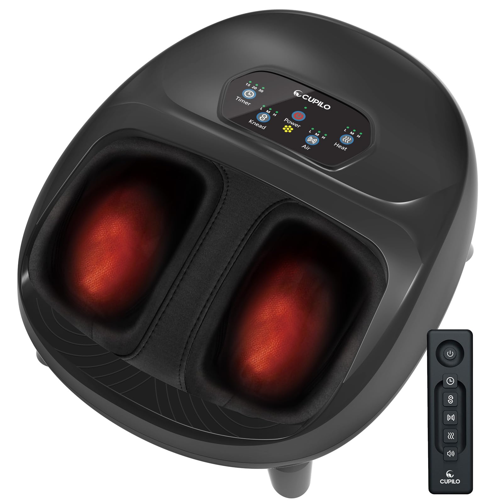 Electric Shiatsu Foot Massager for Plantar Fasciitis & Neuropathy Relief - FSA/HSA Eligible with Remote Control, 5 Intensity Levels - Perfect Gift for Men & Women (Fits Up to 14