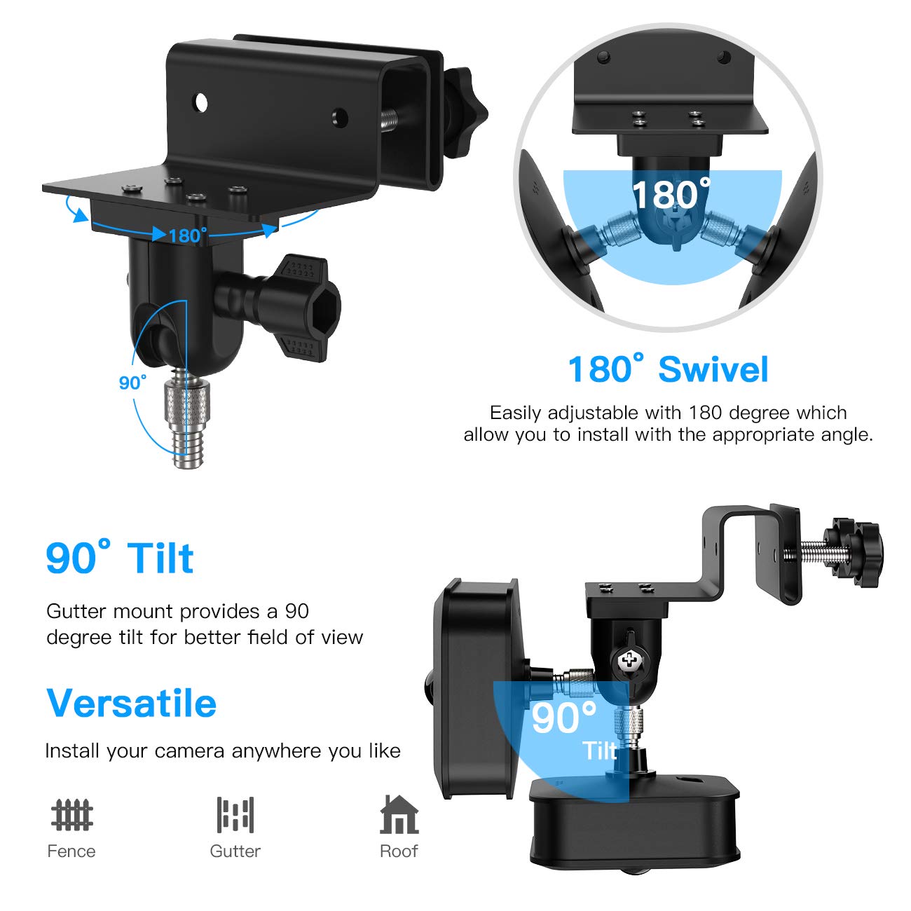 HOLACA No Tools Required Wall Mount Bracket for Blink Outdoor Camera - Black | Easy Installation Security Camera Mount for Home & Outdoor Surveillance