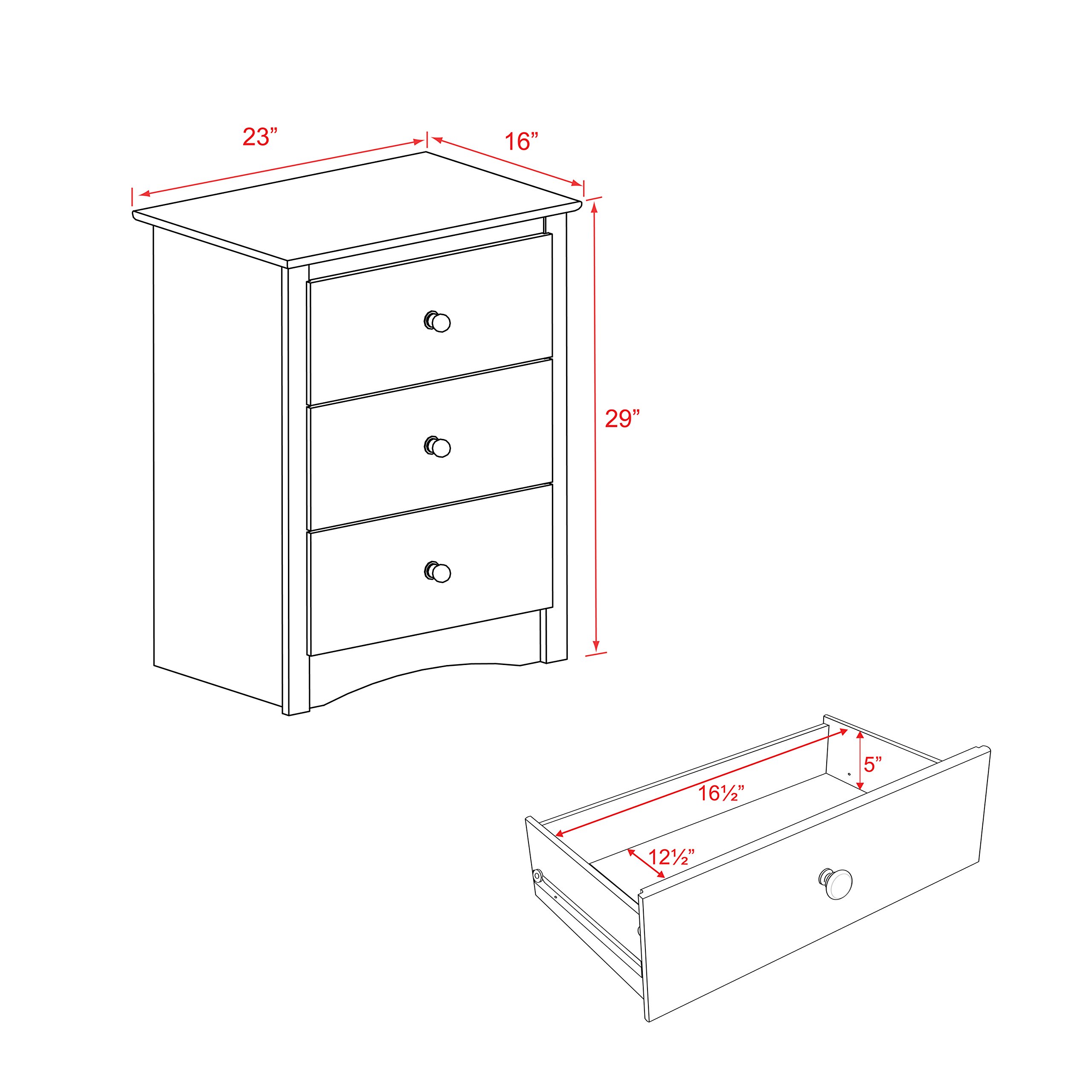 Prepac Sonoma Traditional Tall Nightstand and 5-Drawer Chest - Espresso Finish - Solid Wood Bedroom Furniture for Storage & Organization - Perfect for Master Bedroom, Guest Room or Apartment