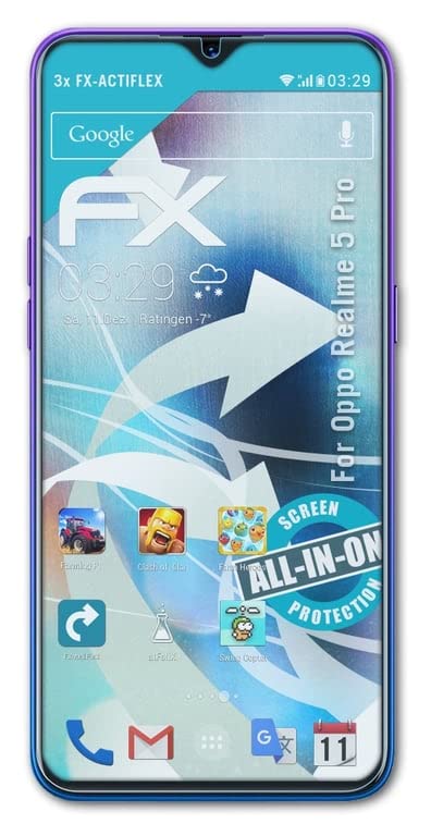 Oppo Realme 5 Pro Screen Protector - 3 Pack Ultra Clear Flexible Tempered Glass Film - Anti-Scratch & Bubble-Free for Daily Protection & Gaming