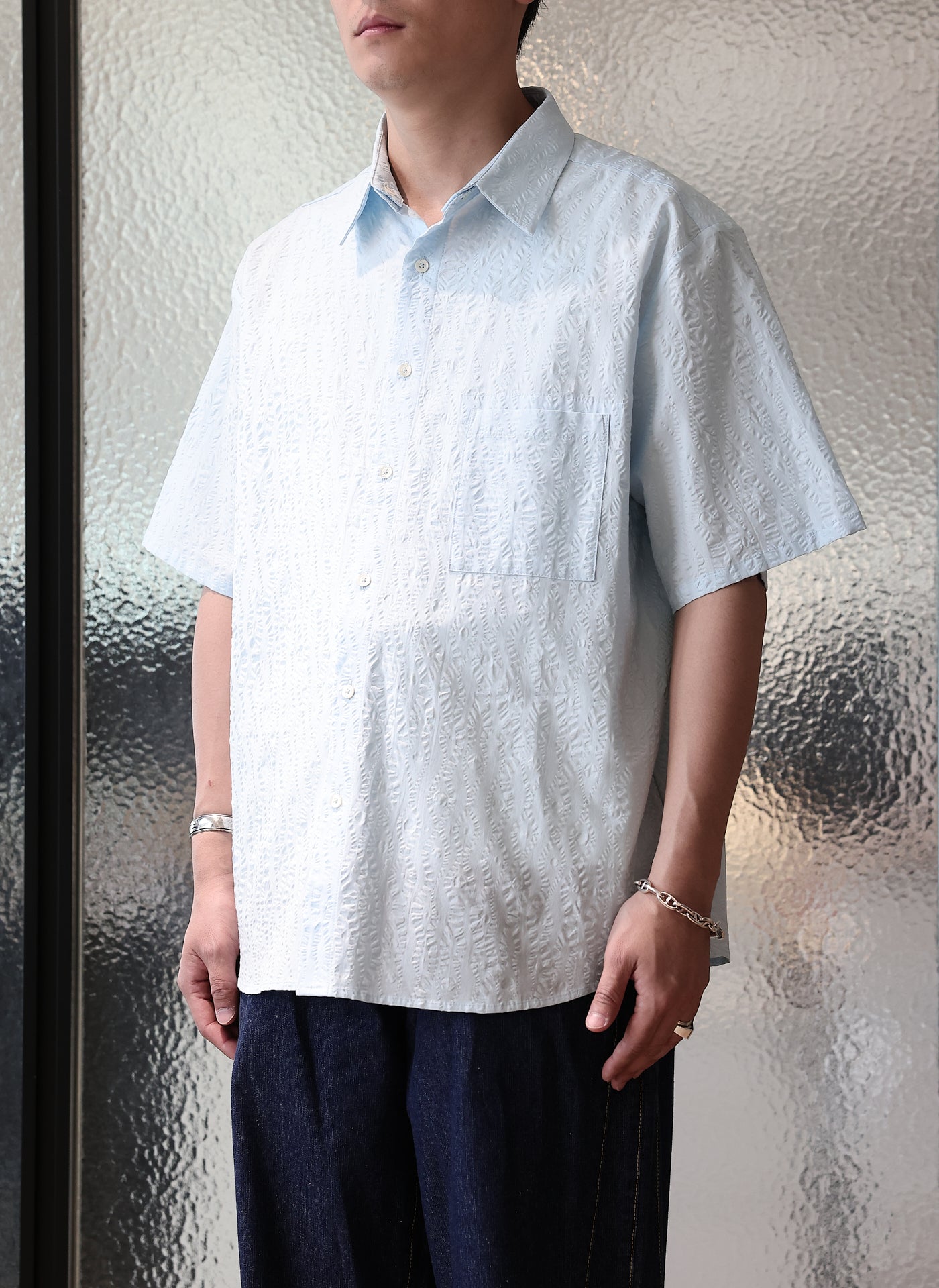 Breathable Cotton Seersucker Oversized Short Sleeve Shirt for Men & Women - Casual Summer Beach Wear, Vacation Outfit & Relaxed Street Style