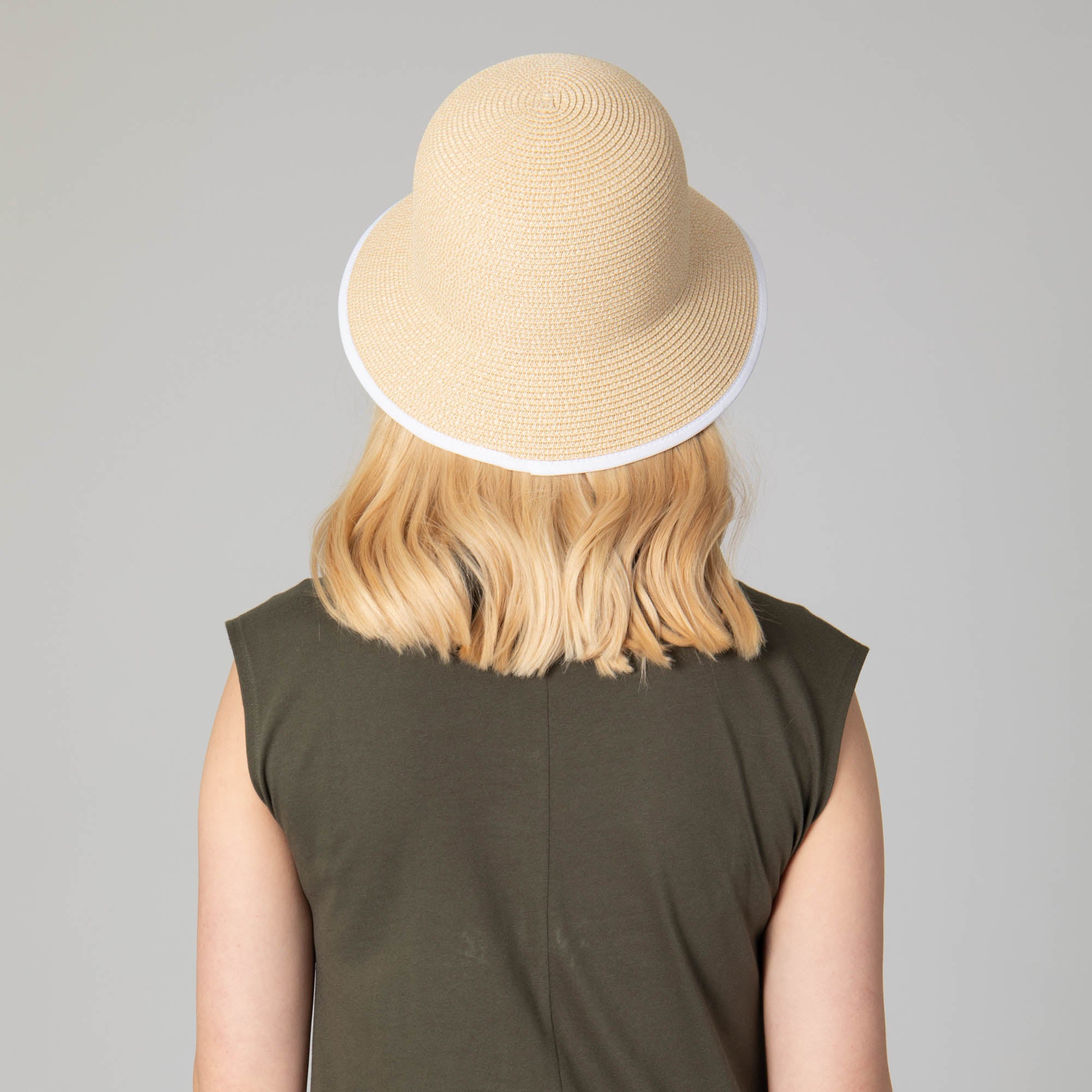 Stylish Women's Paper Braid Bucket Hat - UPF 50+ Sun Protection, Adjustable Chin Strap, Breathable Summer Beach Hat for Outdoor, Travel & Gardening