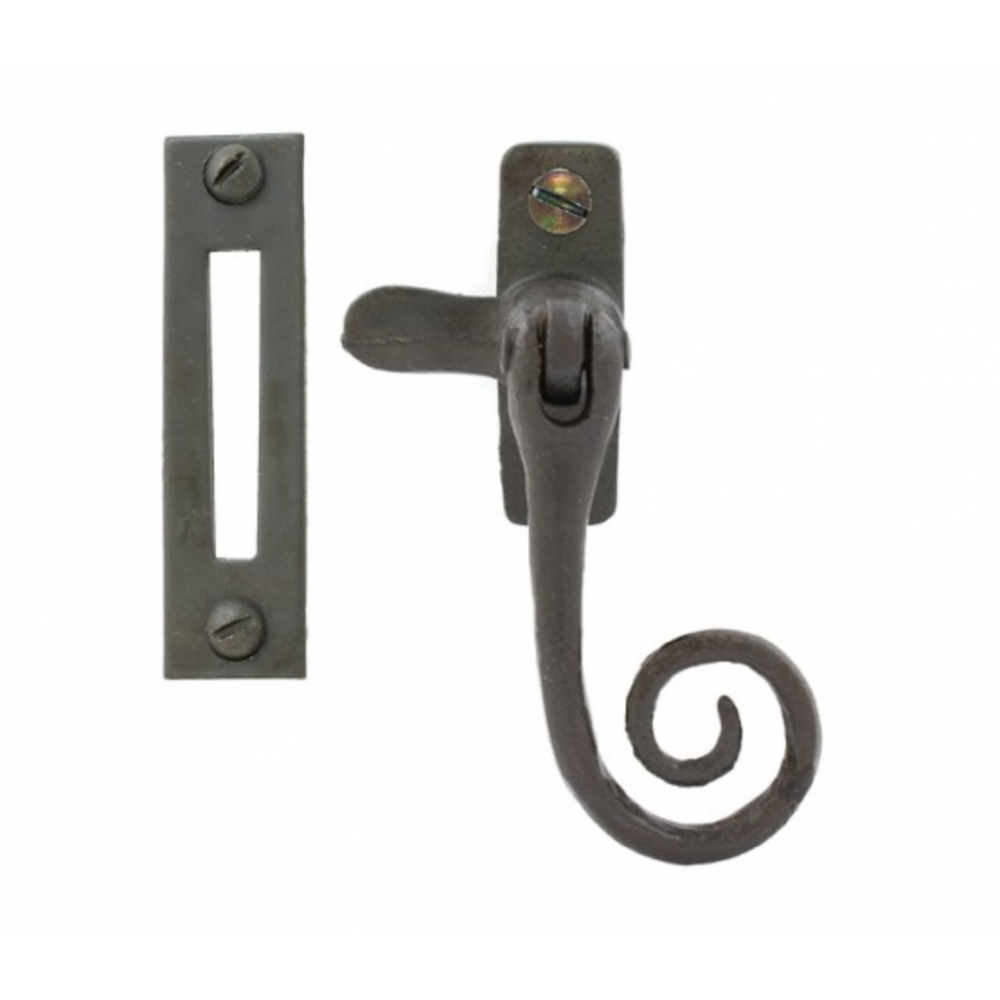 Forged Black Beeswax Monkeytail Window Fastener - Durable Window Latch for Home Security & Ventilation - Perfect for Sash Windows, French Doors & Cabinets