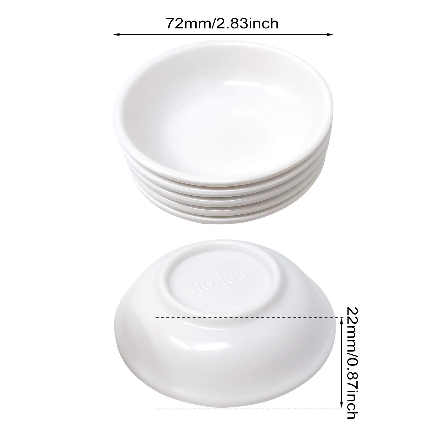 10PCS White Plastic Round Watercolor Paint Palette - Small Dipping Bowls for Artists & Cooking | Perfect for Acrylic Painting, DIY Crafts & Food Prep