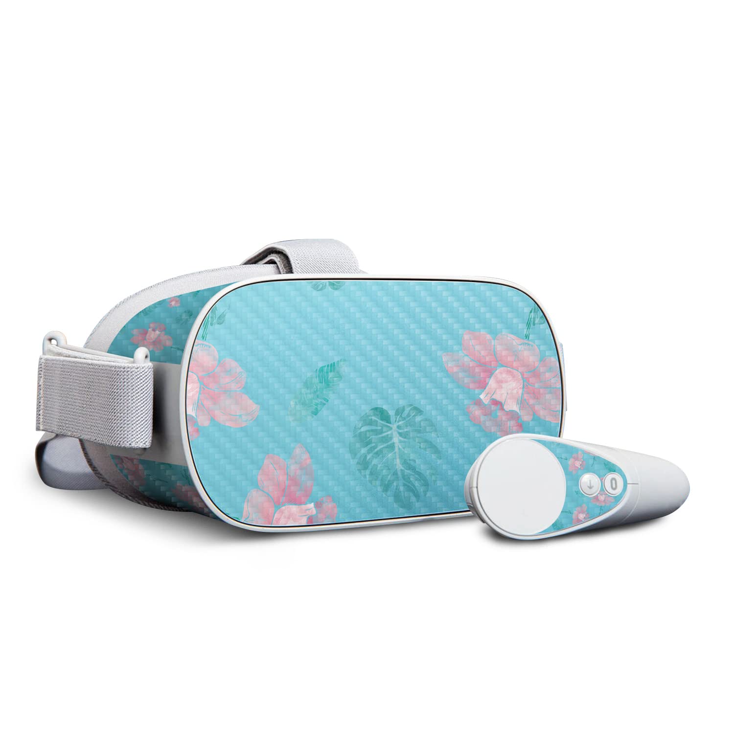 Premium Carbon Fiber Skin for Oculus Go - Water Flowers Design | Protective & Durable Textured Cover | Easy to Apply & Remove | Made in USA | Perfect for Gaming & VR Protection