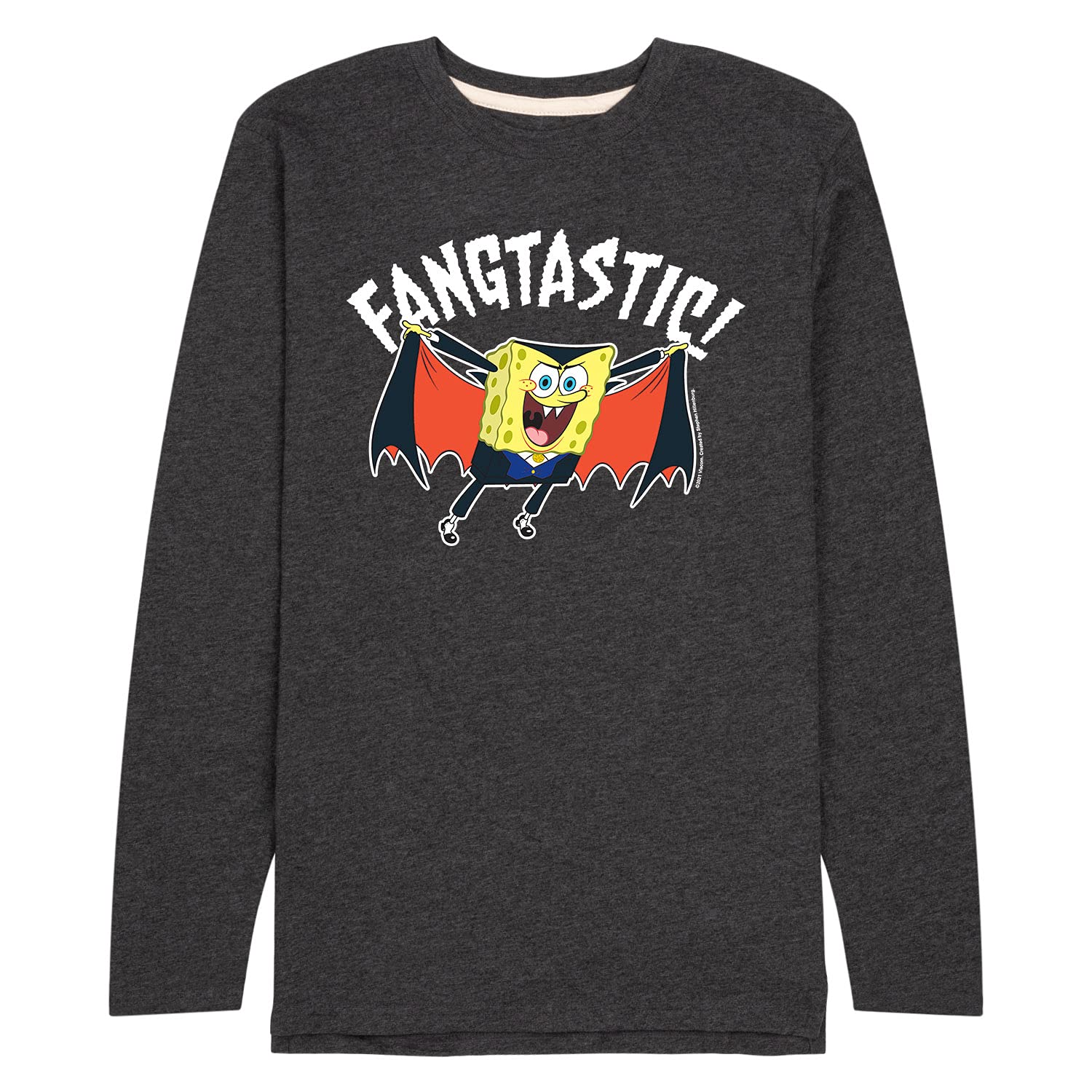 **SpongeBob SquarePants Men's Long Sleeve Jersey T-Shirt - Fangastic Graphic Tee - Soft Cotton Comfort Fit - Casual Wear & Fan Merchandise**