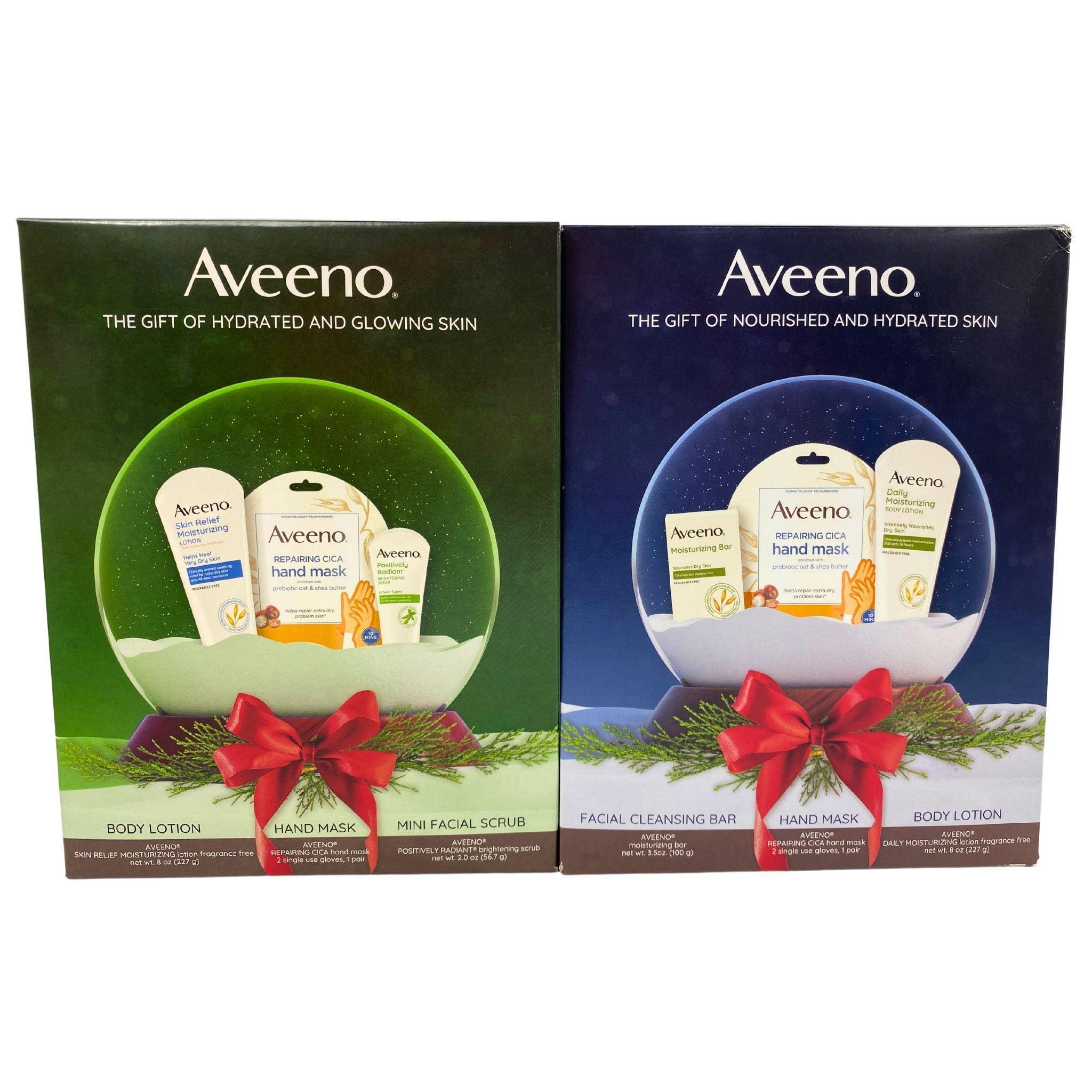 Aveeno Skincare Gift Set - 47 Piece Moisturizing Lotion & Body Wash Bundle for Dry Skin Care - Perfect for Holiday Gifts, Birthday Presents & Self-Care Routine
