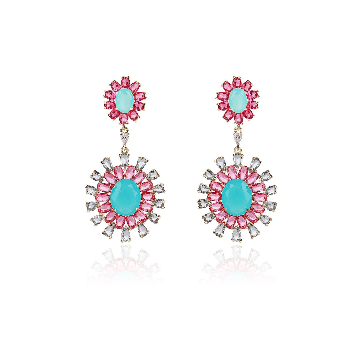 Trendy Sunflower Dangle Earrings for Women - Elegant Bridal Engagement Wedding Jewelry Gift - Perfect for Parties, Date Nights & Special Occasions CE11517