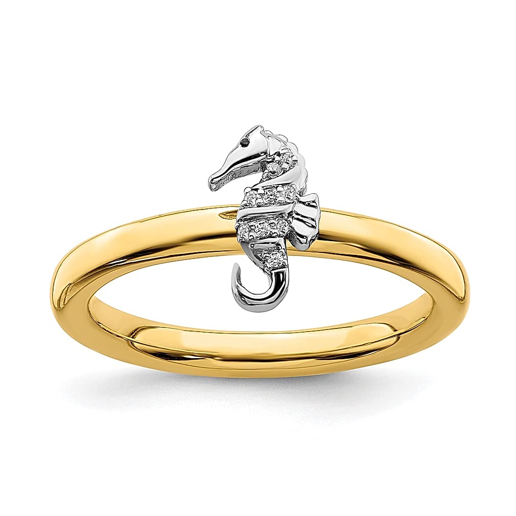 925 Silver Seahorse Ring Stackable Women's Jewelry Gift for Her - Perfect for Layering & Gifting