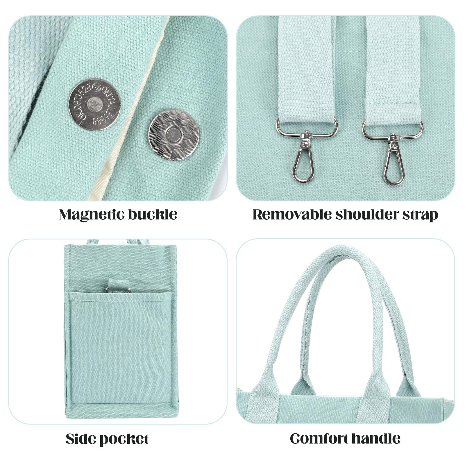 Stylish Canvas Tote Bags for Women - Large Work Tote with Multiple Pockets, Durable Crossbody & Shoulder Handbag - Perfect for Office, Travel, Shopping & Everyday Use