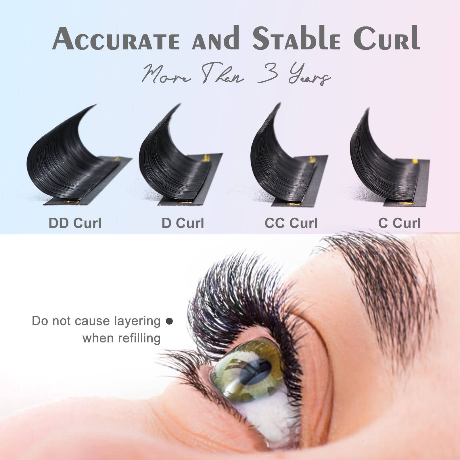 0.07mm DD Curl 24mm Volume Eyelash Extensions - Easy Fan Rapid Blooming Self-Fanning Lashes for Professional Salon & Bridal Makeup