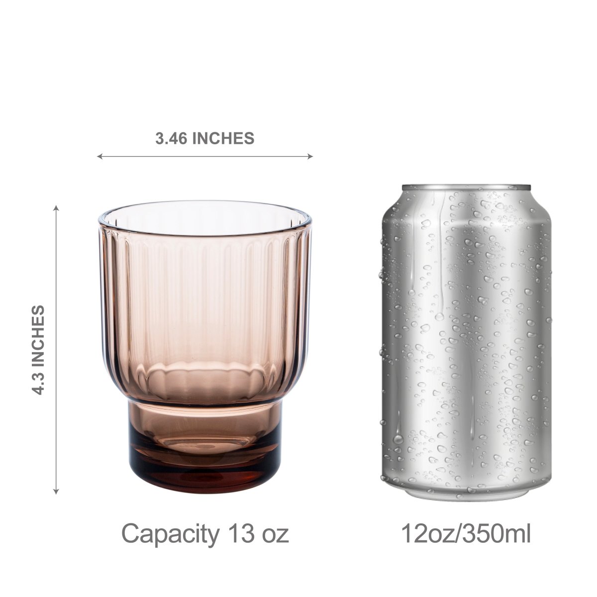 13oz Serenity Short Tumbler Set - 4 Piece Stainless Steel Insulated Cups with Lid & Straw for Coffee, Tea, Smoothies - Perfect for Home, Office, Travel & Outdoor Use