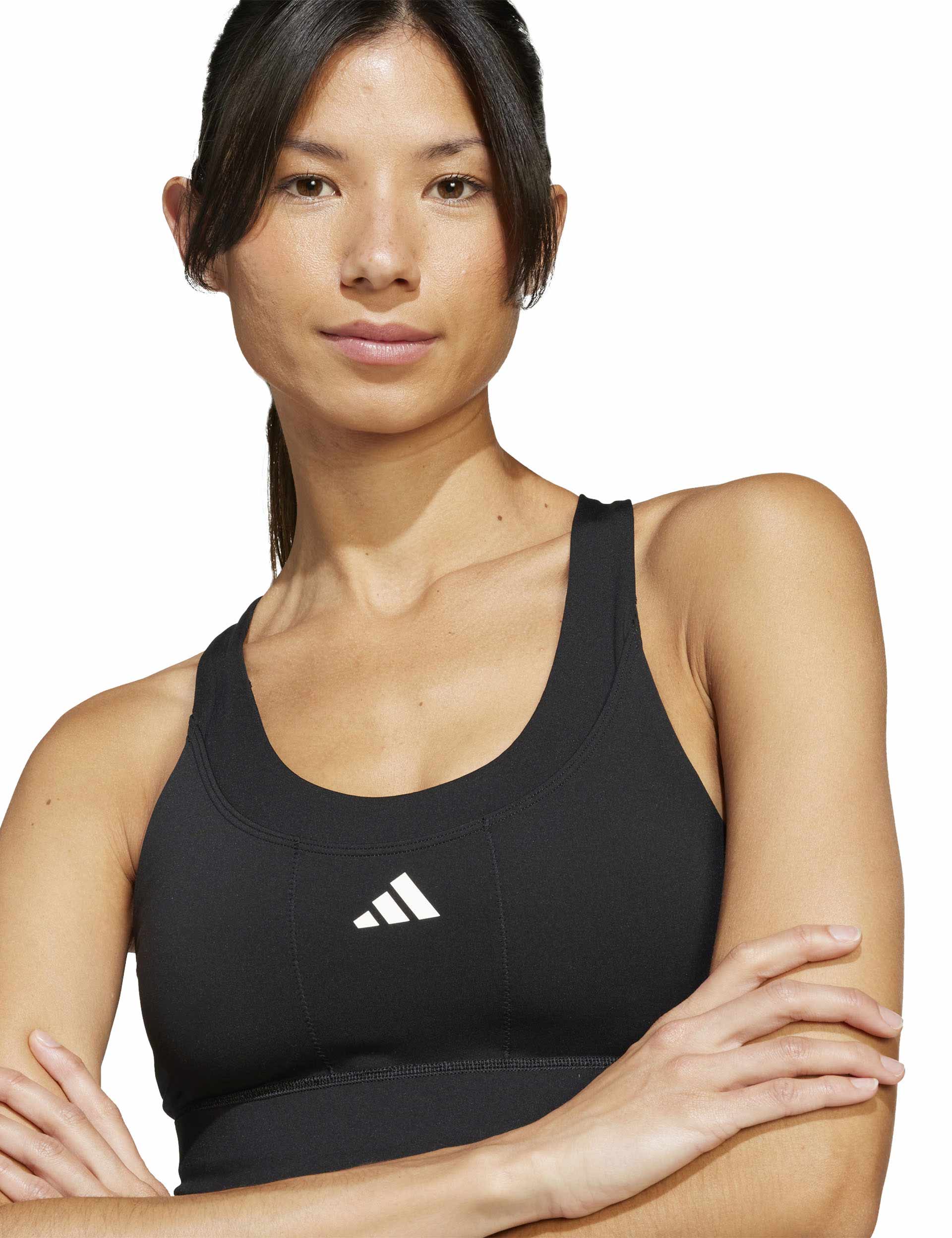 Run Pocket Medium Support Bra - Black | High-Performance Sports Bra for Running & Workouts | Perfect for Gym, Yoga & Active Lifestyles
