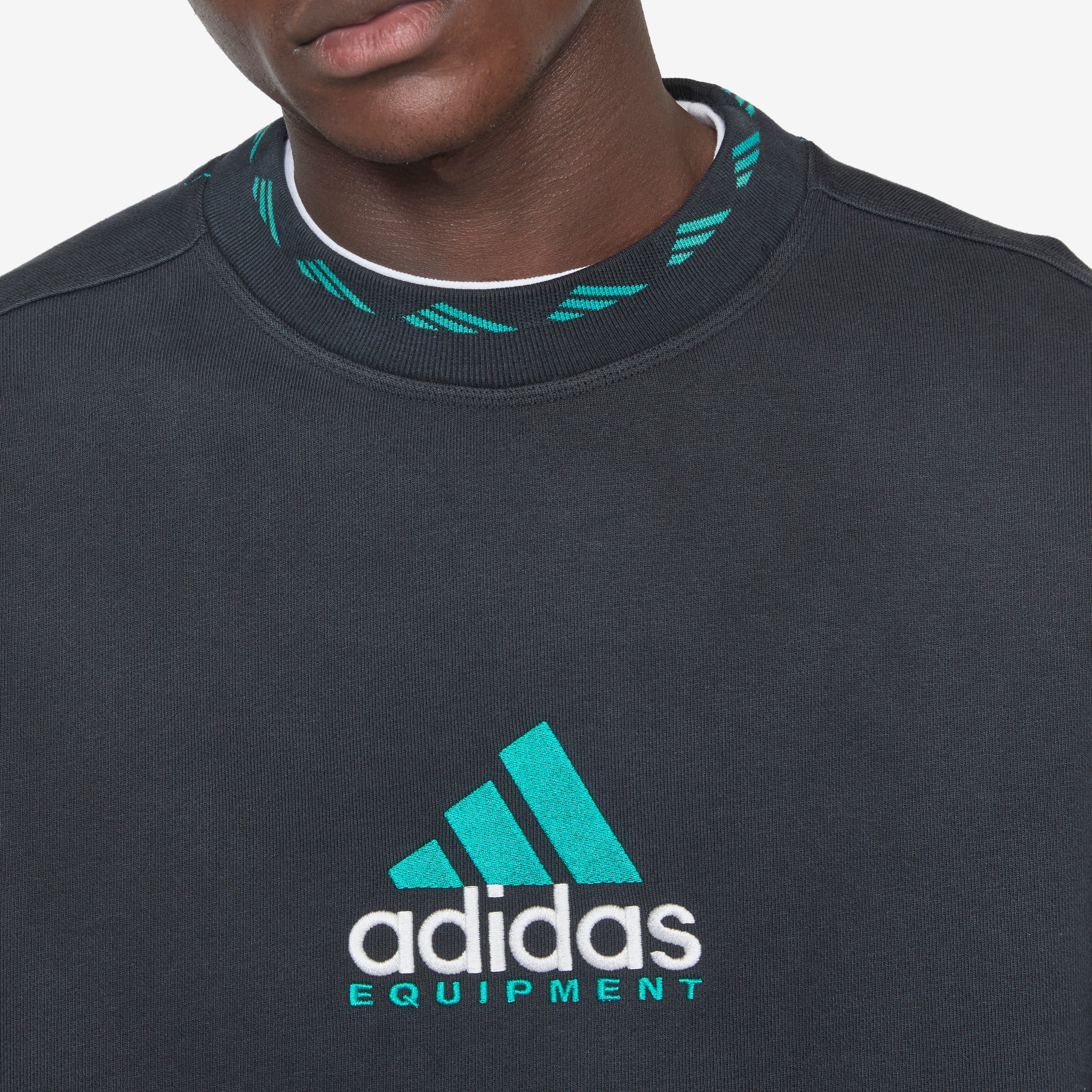 EQT Wash Crewneck Sweatshirt for Men - Soft Cotton Pullover Hoodie - Black Casual Streetwear - Perfect for Gym, Lounge & Everyday Wear