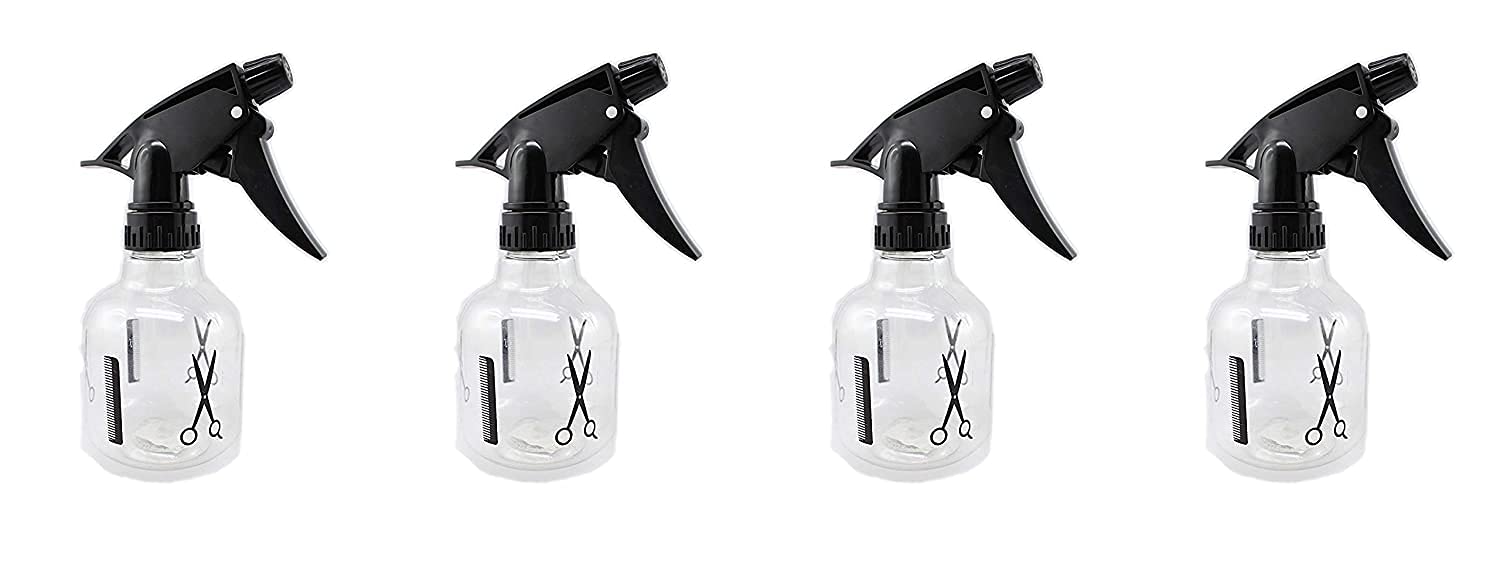 RAVARIYA 4-Pack Professional Empty Spray Bottles - Multipurpose Refillable Plastic Sprayer for Water, Hair Styling, Face Misting, Cleaning Solutions | Perfect for Salon, Home, Travel & DIY Projects
