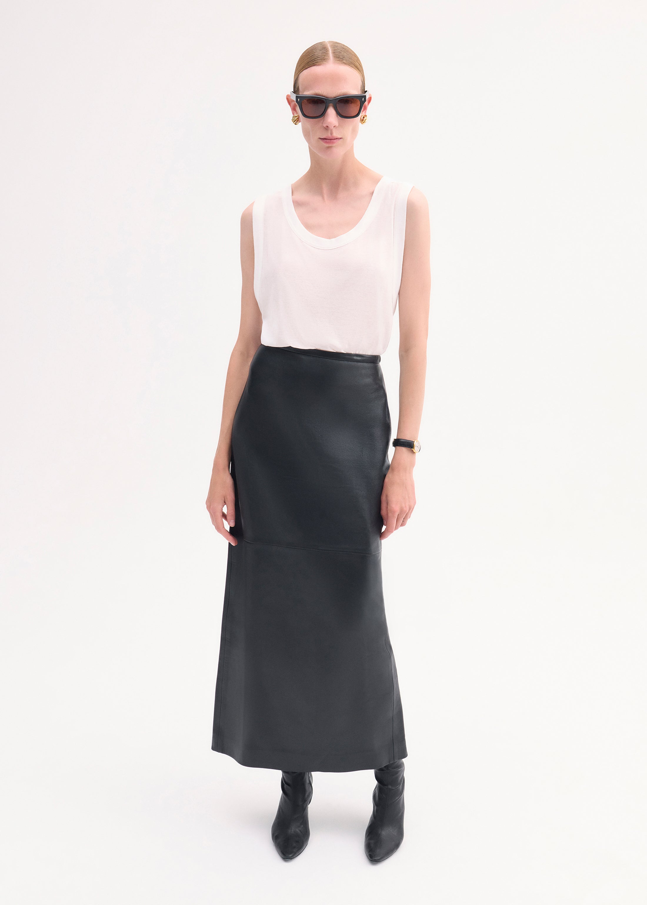 Stylish Black Leather Full-Length Pencil Skirt for Women | Office Wear, Evening Outfits & Formal Occasions