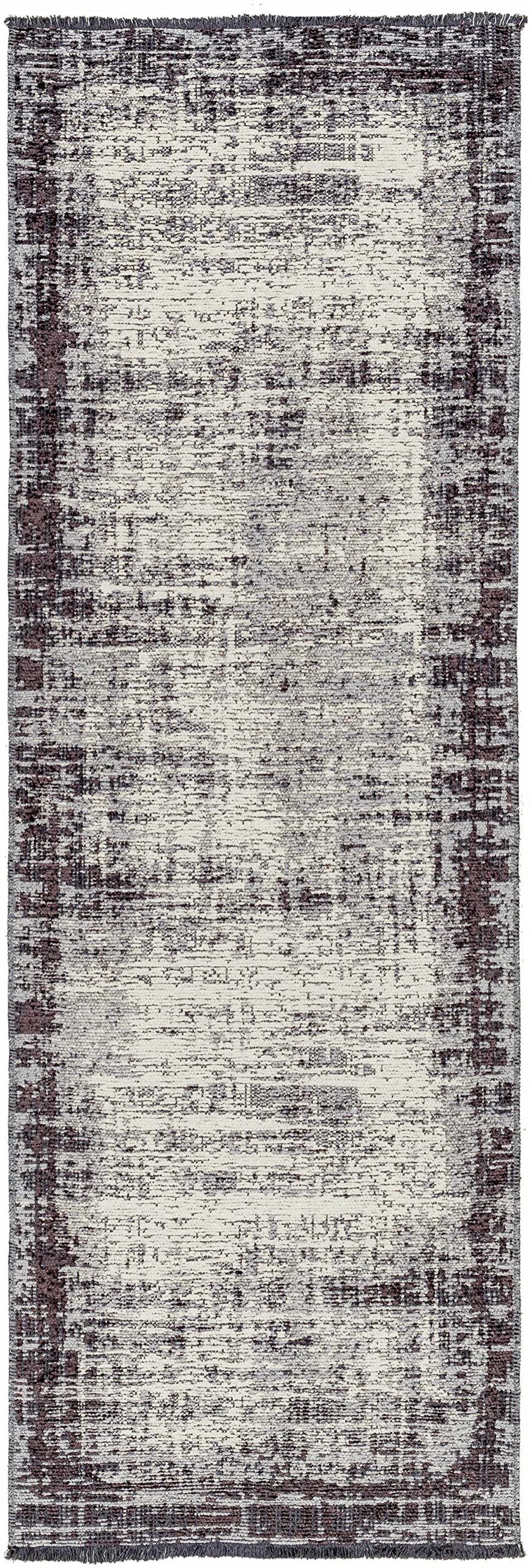 Hauteloom Appa Modern Area Rug for Living Room & Bedroom - Soft Gray, Beige, Blue - 9'10