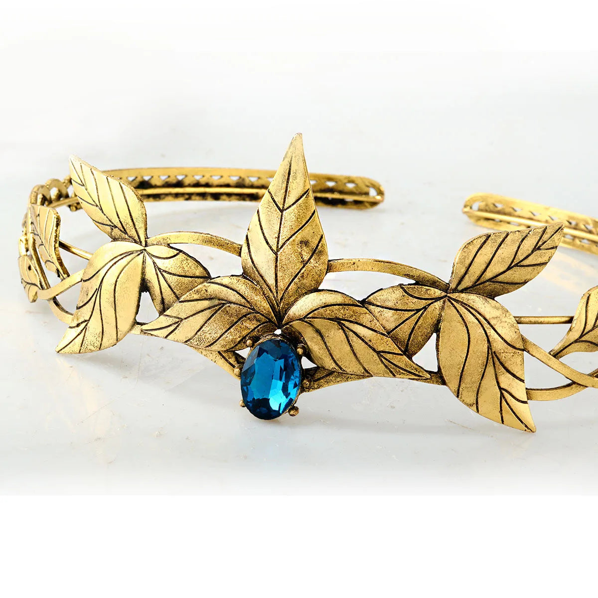 Enchanted Forest Elven Leaf Diadem Headpiece - Fantasy Cosplay Crown for Renaissance Faires, LARP & Themed Weddings