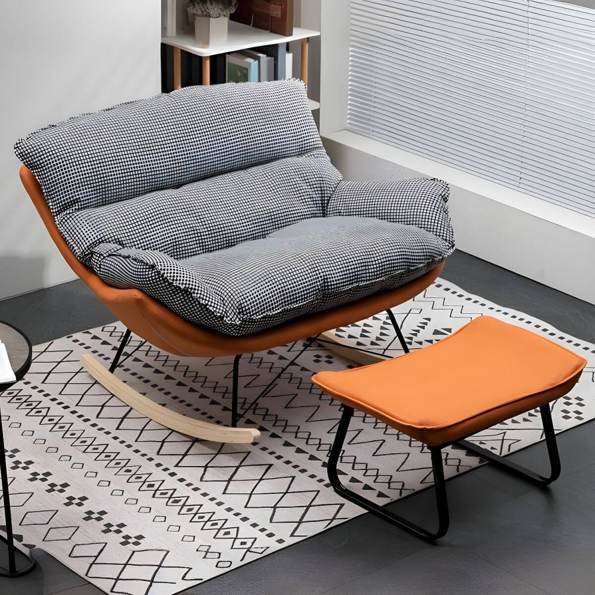 Orange/ Houndstooth