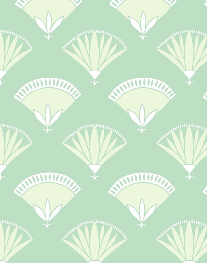 Lotus Papyrus Wallpaper by Tea Collection - Aventurine Green Botanical Peel and Stick Wallpaper for Bedroom, Living Room, Nursery Decor