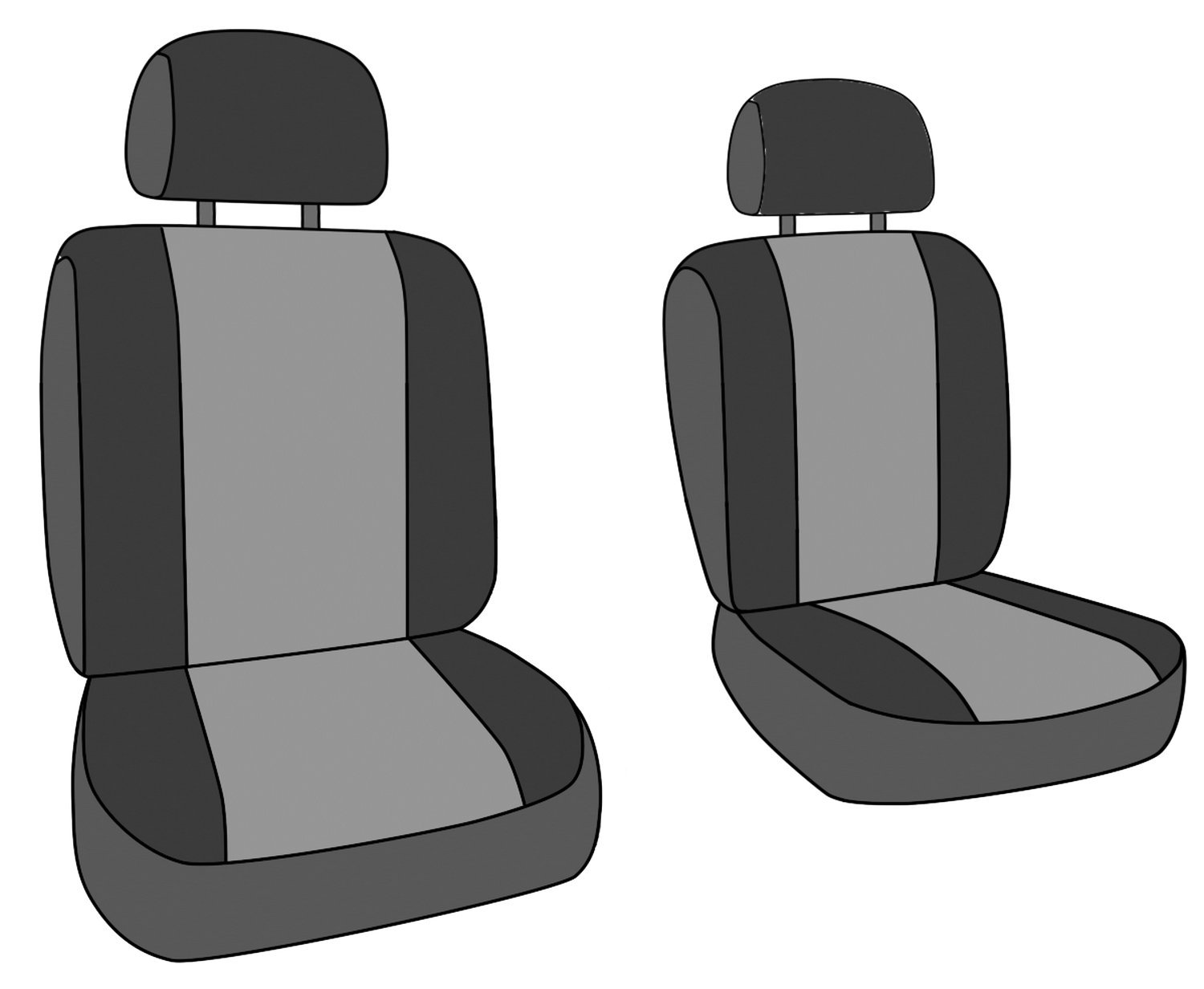 **CalTrend Custom Fit Car Seat Covers for 2007-2010 Jeep Wrangler - Durable Cordura Fabric, Charcoal Insert & Black Trim - Front Bucket Seat Protectors (1 Pair) - Easy Installation & Perfect for Off-Road Adventures**