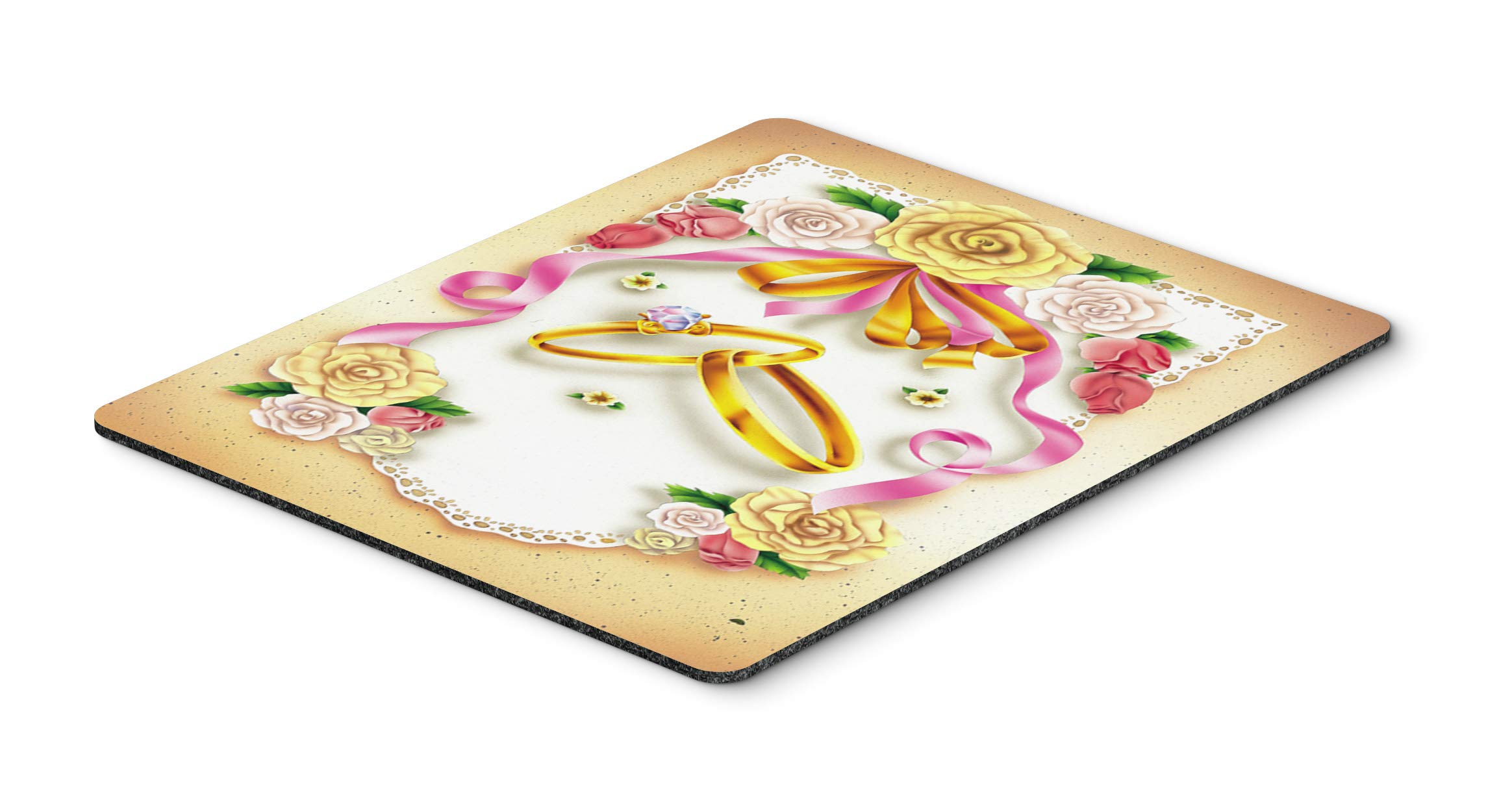 Wedding Rings Mouse Pad - Large Washable Non-Slip Mouse Mat for Home Office, Gaming & Computer Work | Heat Resistant Hot Pad & Trivet for Kitchen | Perfect Desk Accessory for Work & Decor