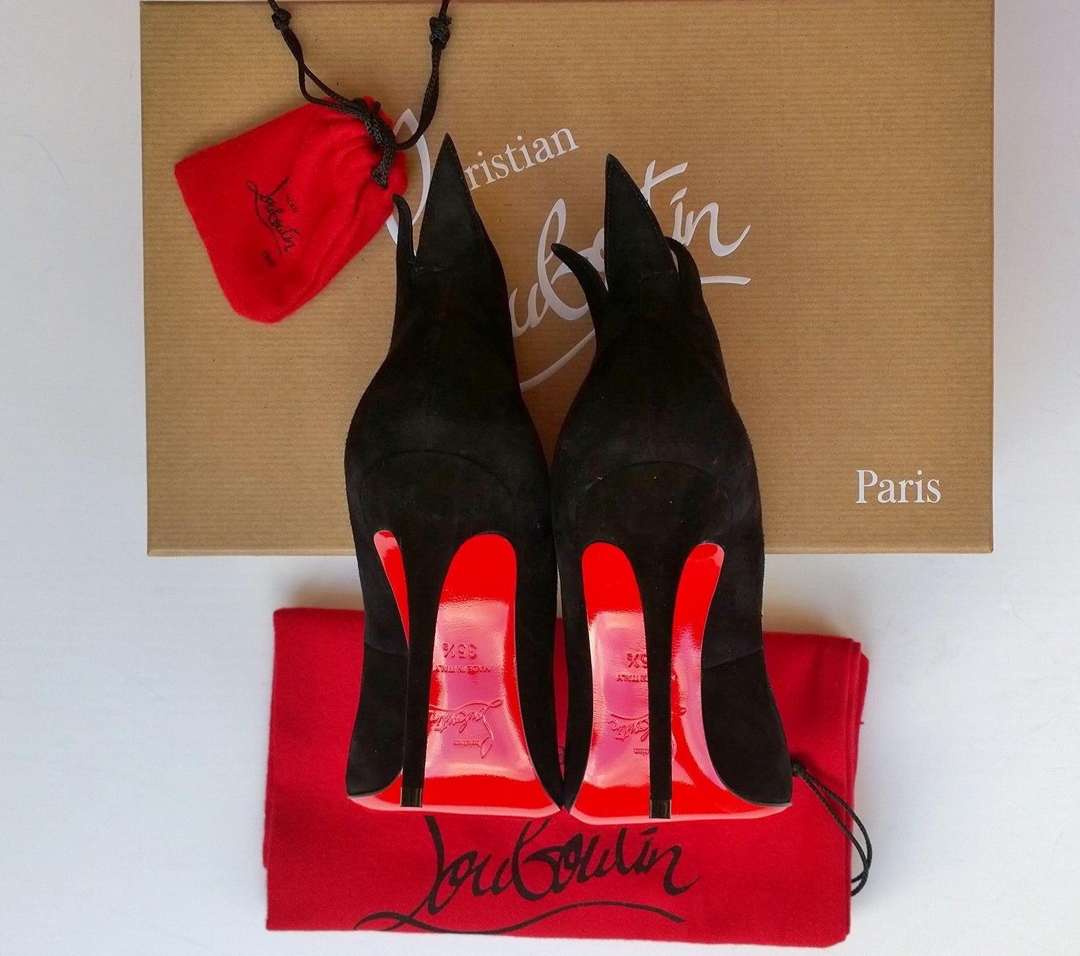 Christian Louboutin Victorina 100 Black Suede Heels - Women's Luxury High Heel Pumps with Signature Red Sole | Perfect for Evening Parties, Weddings & Special Occasions