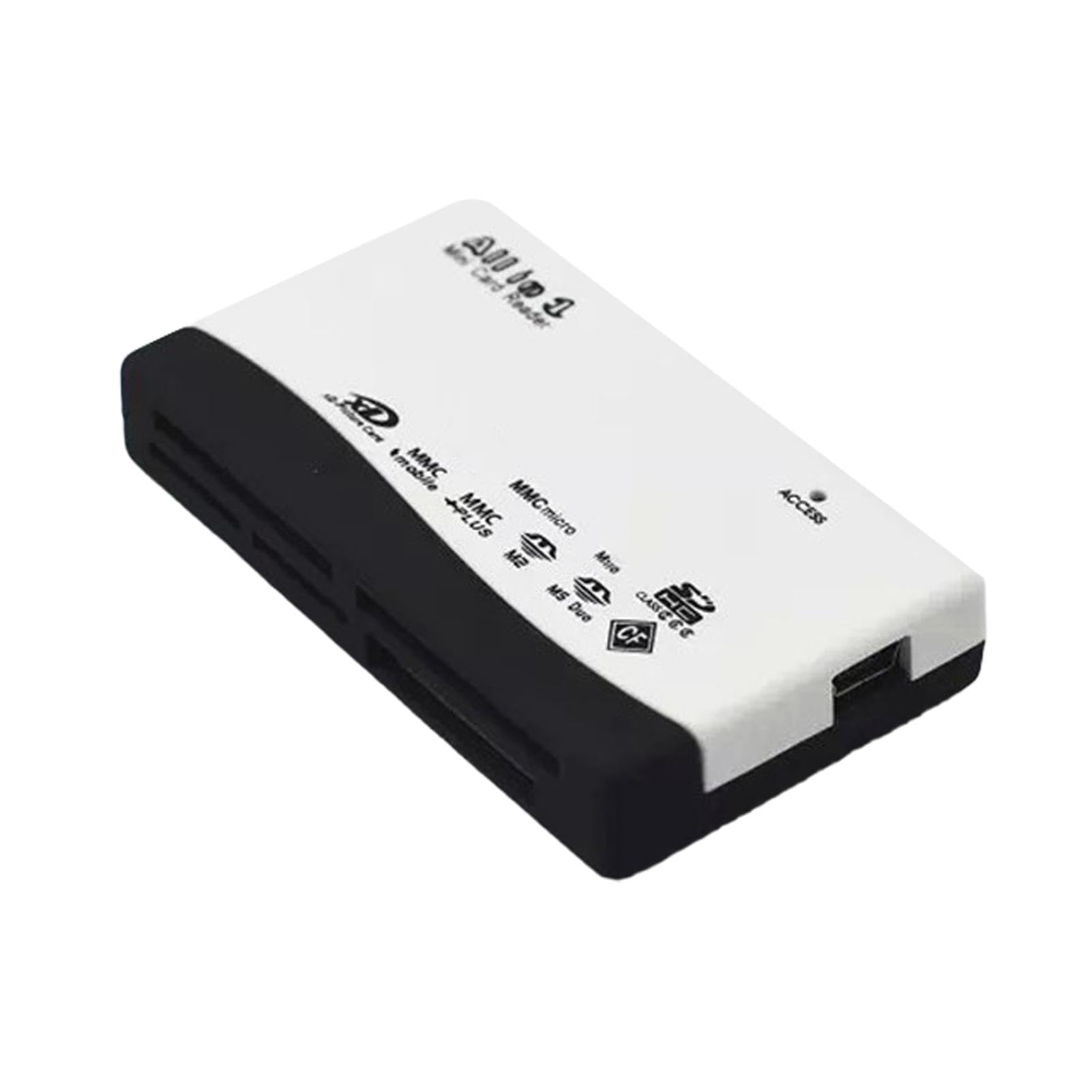 Multi-Port USB 2.0 Memory Card Reader - Compact Flash/SD/MMC Reader for Cameras, Laptops & PCs | Plug & Play | Portable Data Transfer Solution for Photographers & Professionals