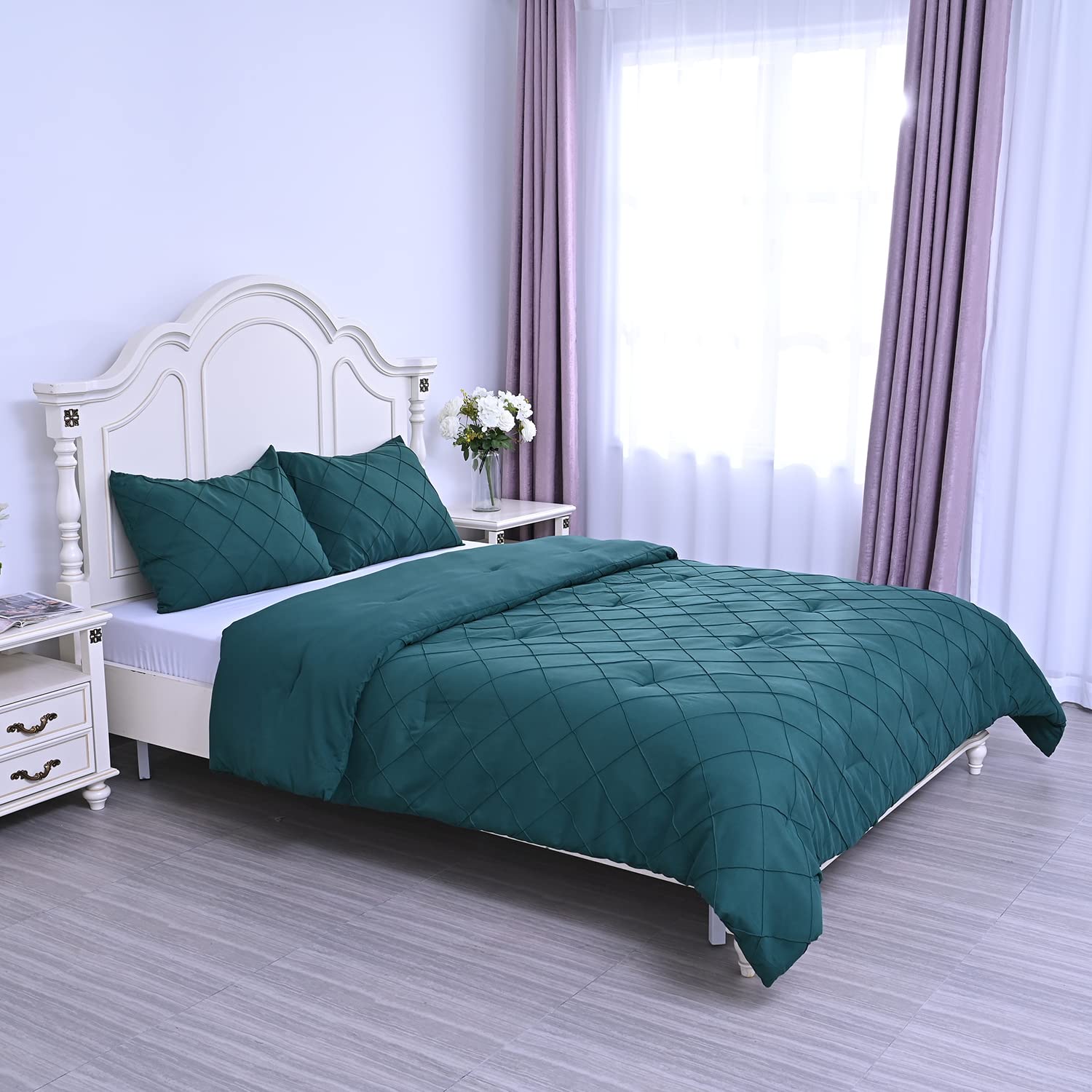 Shop LC HOMESMART King Size Teal Microfiber Quilt Set with 2 Shams - Ultra Soft Bedding for Cozy Bedroom Decor & Guest Room Essentials