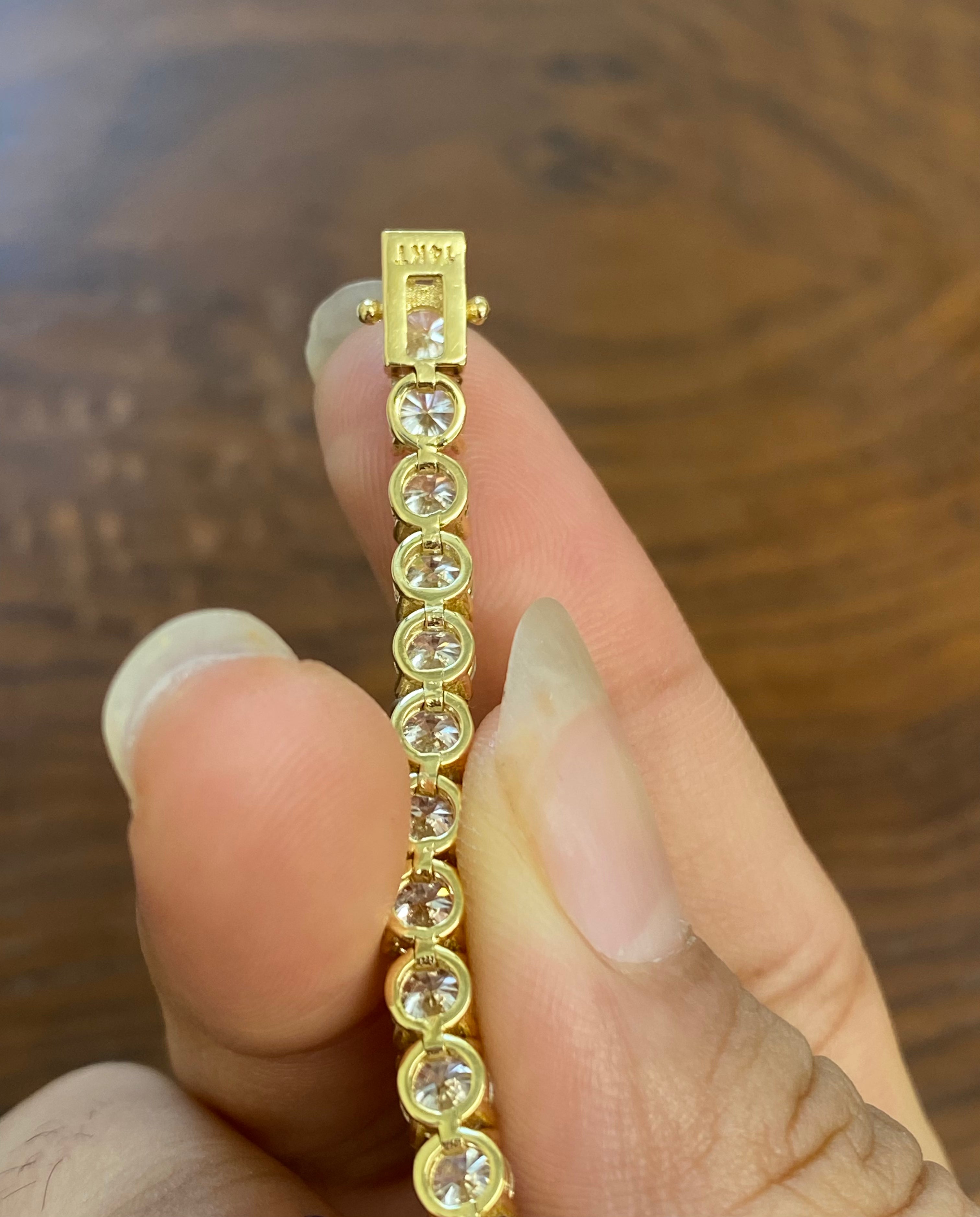 11.73 CT Lab-Created Yellow Diamond Tennis Bracelet - 7.25 Inches Elegant Gold Jewelry for Women, Perfect for Weddings, Parties & Special Occasions