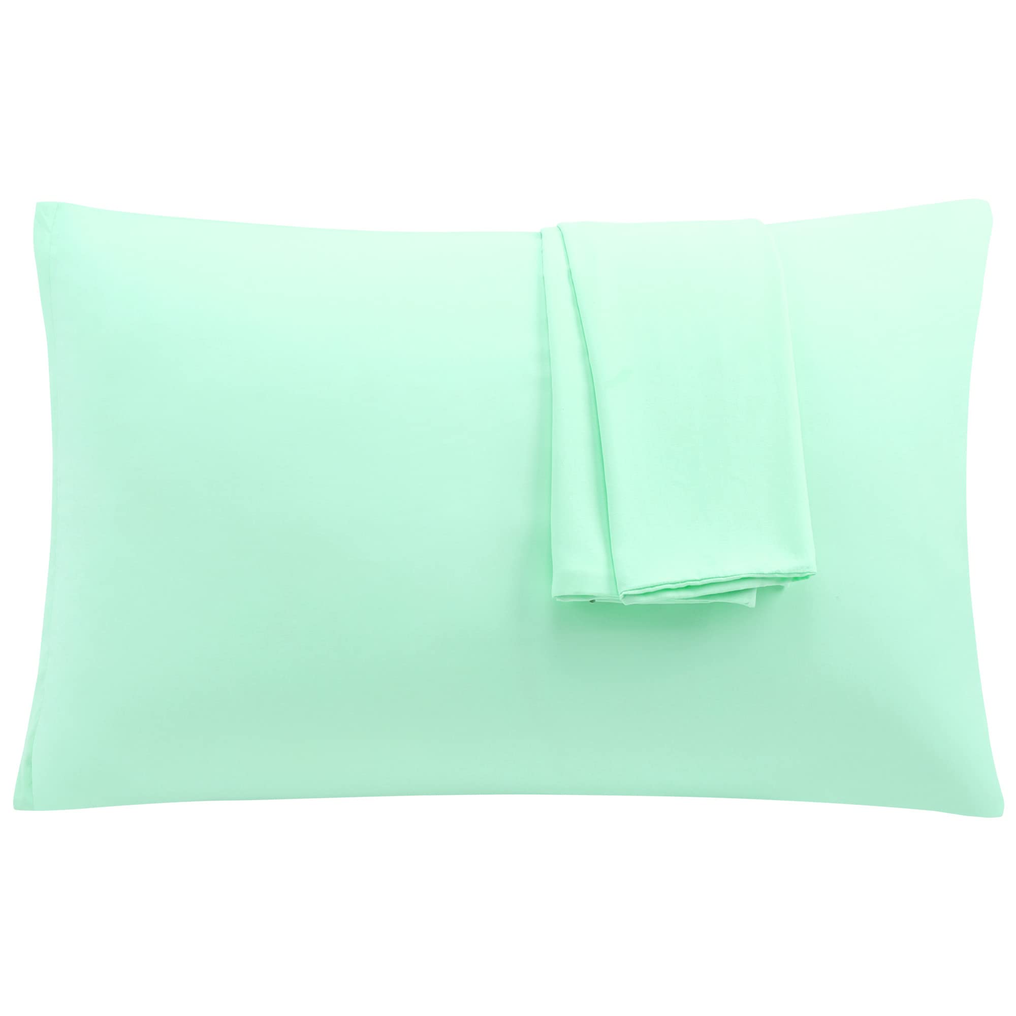 uxcell 2 Pack Queen Size Pillow Cases - Soft 1800 Series Microfiber Pillow Covers with Zipper Closure (20x30 Inches, Brook Green) for Bedroom, Hotel, and Travel Use