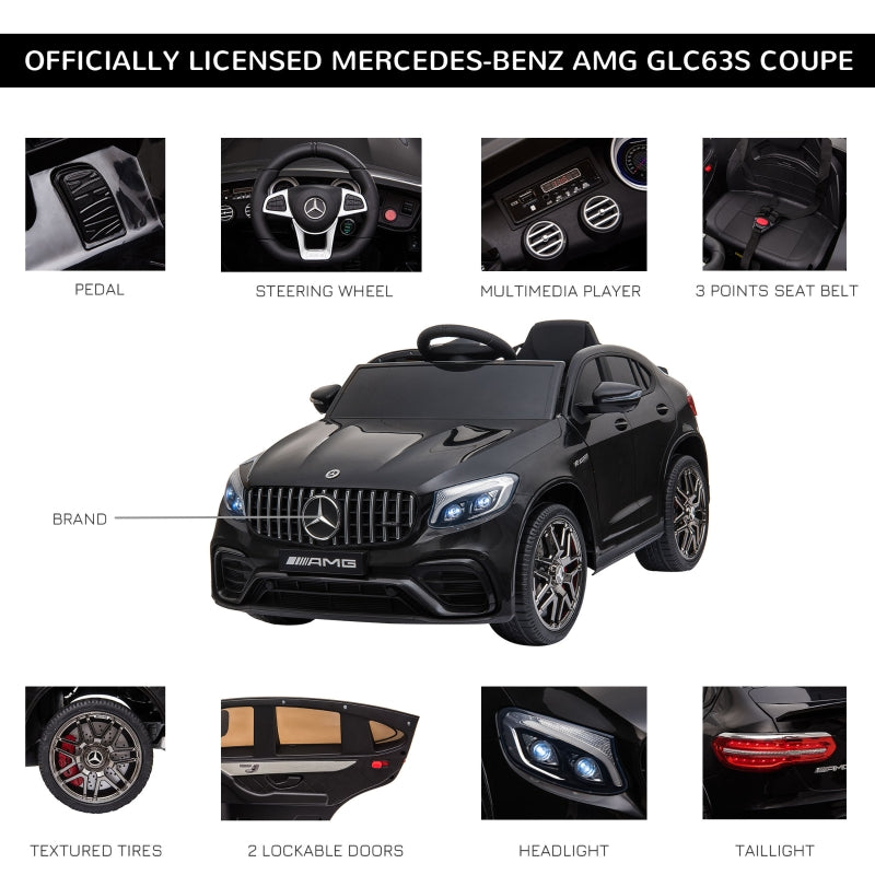 Mercedes Benz AMG 12V Kids Ride On Car - Black Electric Toy Car for Children, Perfect for Outdoor Play & Birthday Gifts