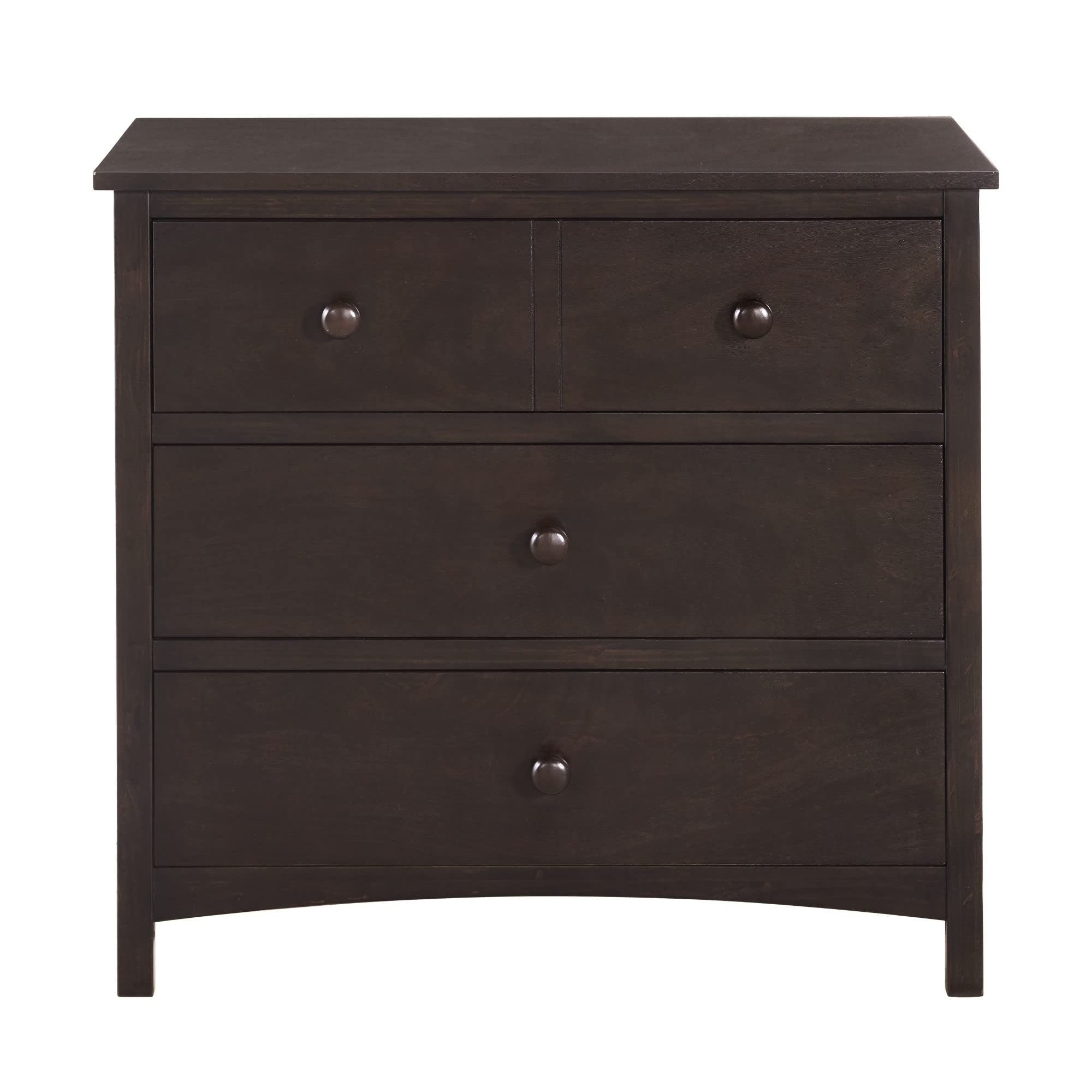 Oxford Baby Universal 3-Drawer Dresser, Espresso Brown - Nursery Storage Solution for Baby Clothes, Diapers & Toys | Solid Wood Dresser for Boys & Girls Rooms