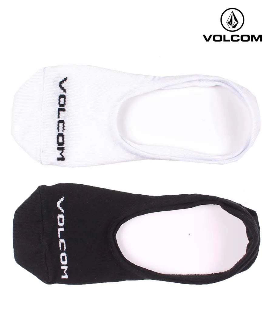 Volcom No Show Socks Solid White & Black Pack of 2 - Comfortable Low-Cut Socks for Men & Women - Perfect for Running, Gym, and Everyday Wear