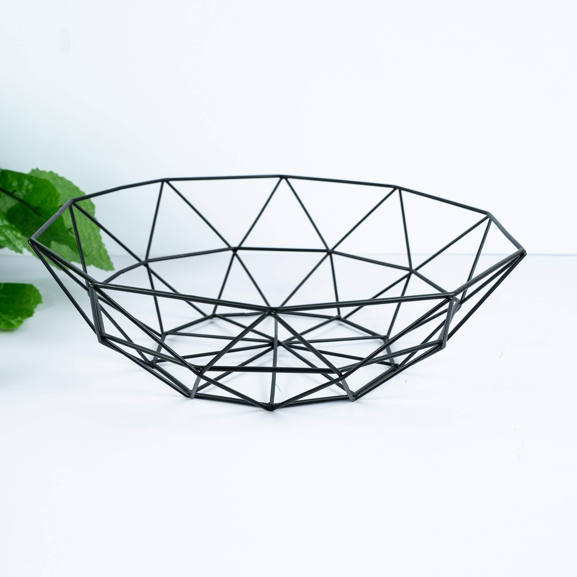 11-Inch Black Metal Wire Fruit Basket for Kitchen Countertop - Decorative Fruit Bowl for Vegetables, Candy & Centerpiece | Perfect for Home Decor, Dining Table & Gift Giving
