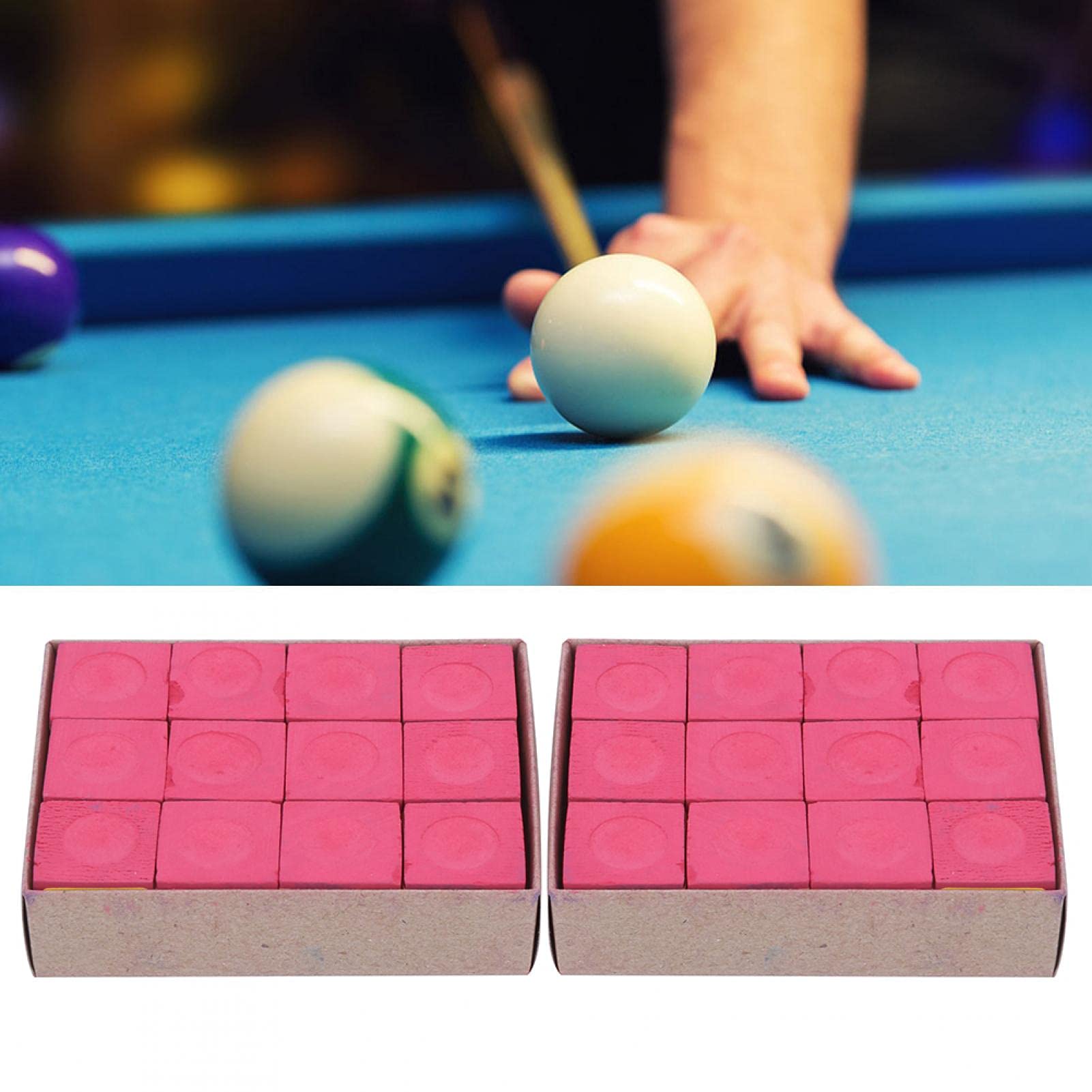 BTIHCEUOT 24PCS Blue & Red Billiard Chalk Sticks - Easy to Use Pool Cue Chalk for Smooth Shots | Perfect for Pool Tables, Snooker & Billiard Accessories