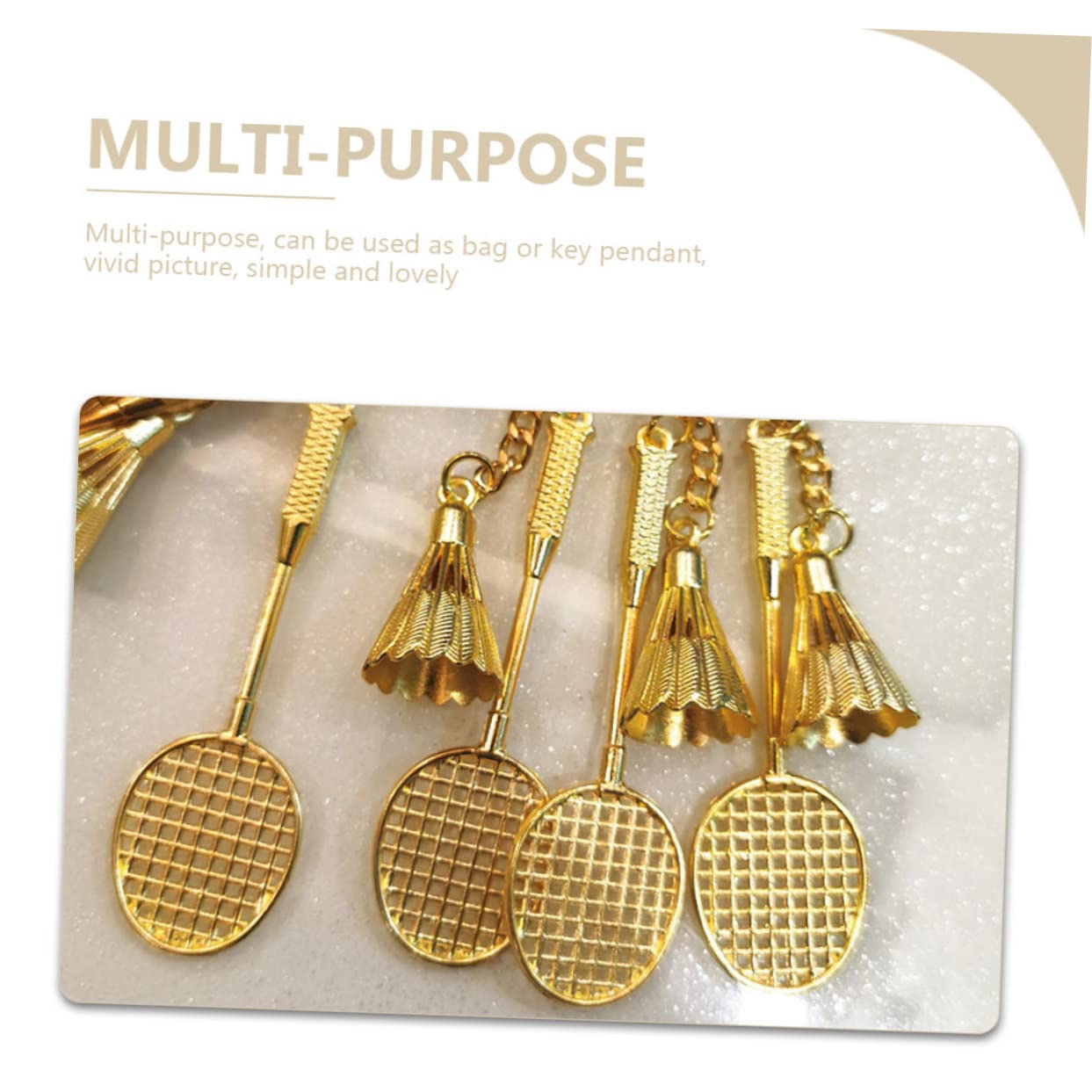 LIFKOME 30 Pcs Badminton Keychain - Metallic Wallet Jewelry Holder Keyring, Tennis Keychain in Golden Zinc Alloy - Perfect for Sports Enthusiasts, Gift Giving & Key Organization