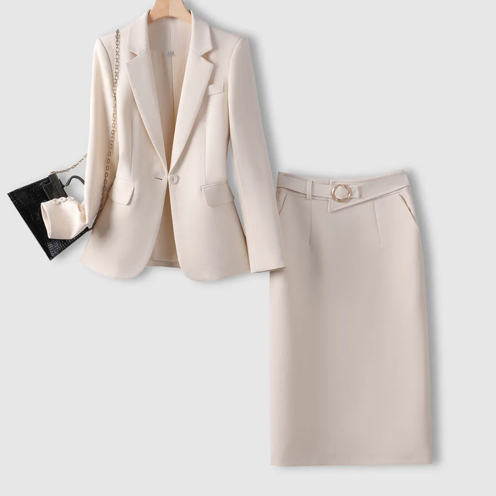 Beige Blazer Skirt