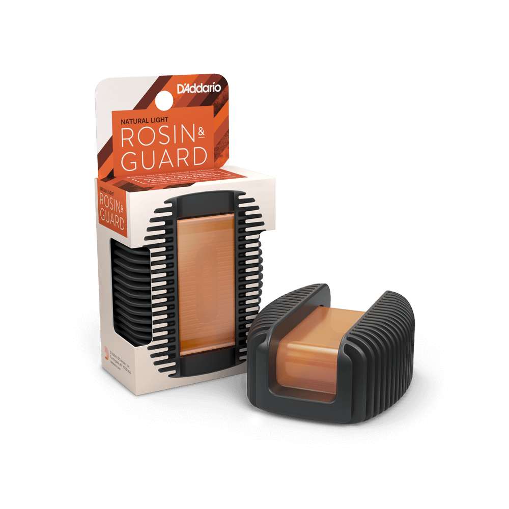 D'Addario Rosin Guard with Natural Light Rosin - Premium Violin & Viola Rosin for Smooth Bow Performance - Perfect for Classical & Practice Sessions