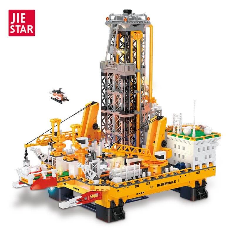 JIE STAR JJ9135 Offshore Oil Platform Model - High-Quality Collectible & Educational Toy for Marine Engineering Enthusiasts | Perfect for Display, Gifts, and STEM Learning