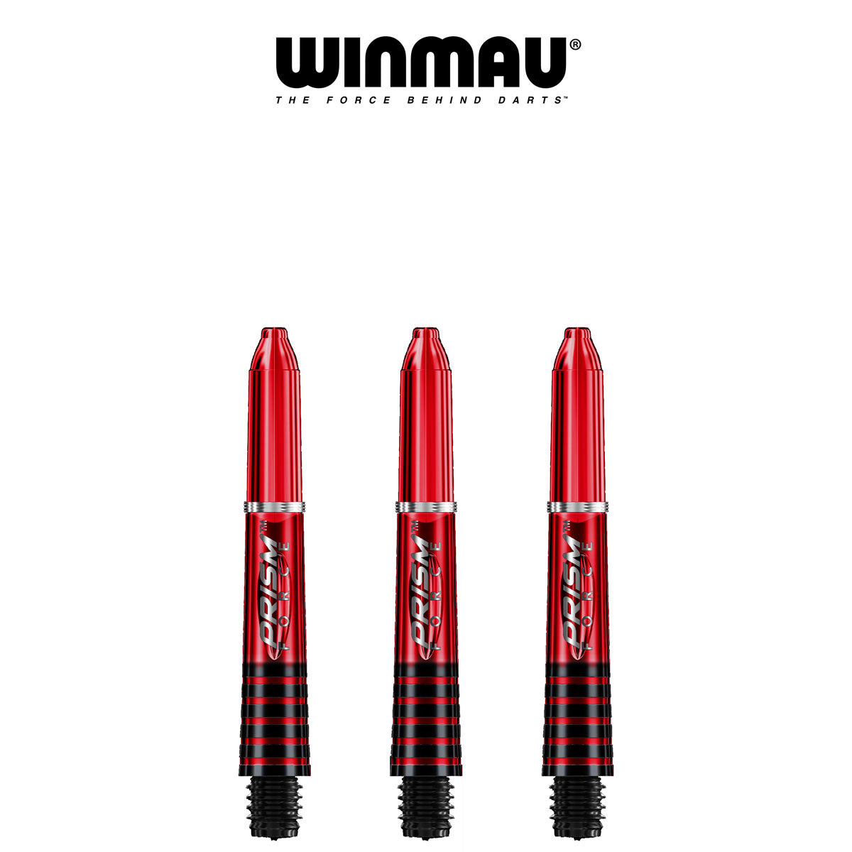 WINMAU Prism Force Ring Lock Dart Shafts - Short Red Aluminum Dart Shafts for Professional Players | Perfect for Steel Tip Darts, Tournaments & Home Practice