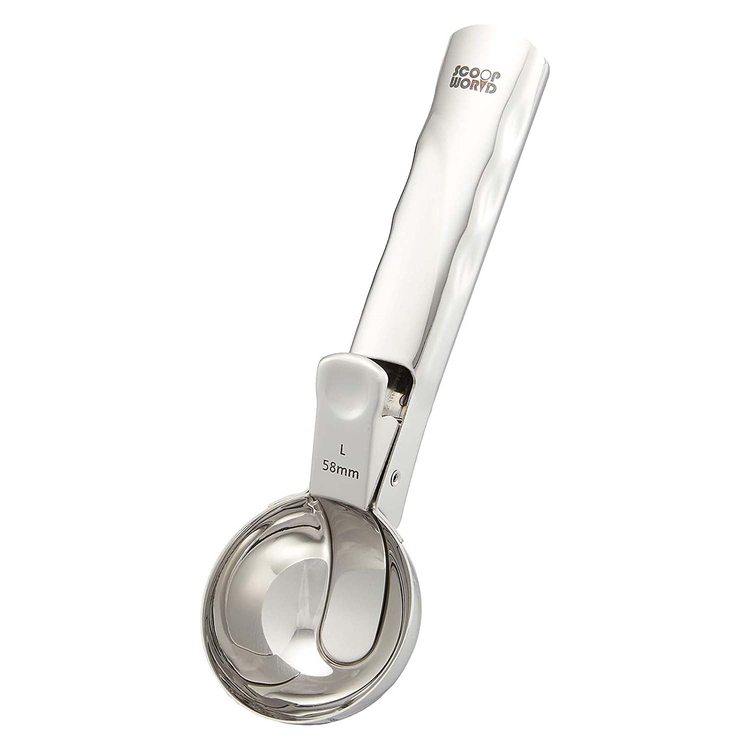 Premium Stainless Steel One-Push Ice Cream Scoop - Heavy Duty, Ergonomic Handle for Easy Scooping - Perfect for Ice Cream Parlors, Dessert Shops & Home Use