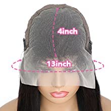 Deep Wave Lace Front Human Hair Wig for Black Women - 150% Density Curly Wet & Wavy Wig with Pre-plucked Baby Hair - 13x4 Lace Closure in Natural Black (28 Inch) - Perfect for Daily Wear, Special Occasions & Protective Styling