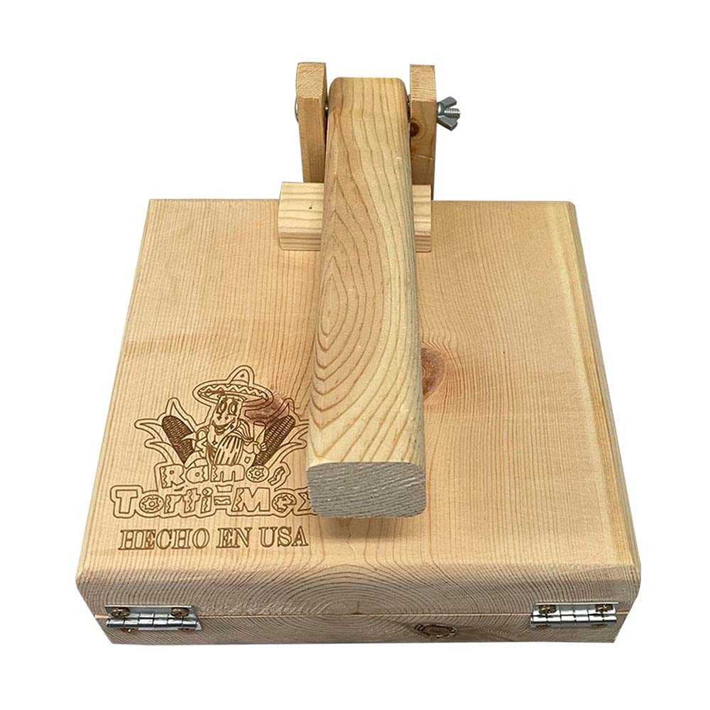 10 Inch Square Manual Wooden Tortilla Press for Empanadas, Tacos & Corn Flour Dough - Perfect for Homemade Mexican Cuisine & Kitchen Cooking